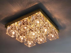 1970s  Sciolari  9 Einbaubeleuchtung aus dickem Glaswürfel für Lightolier, USA