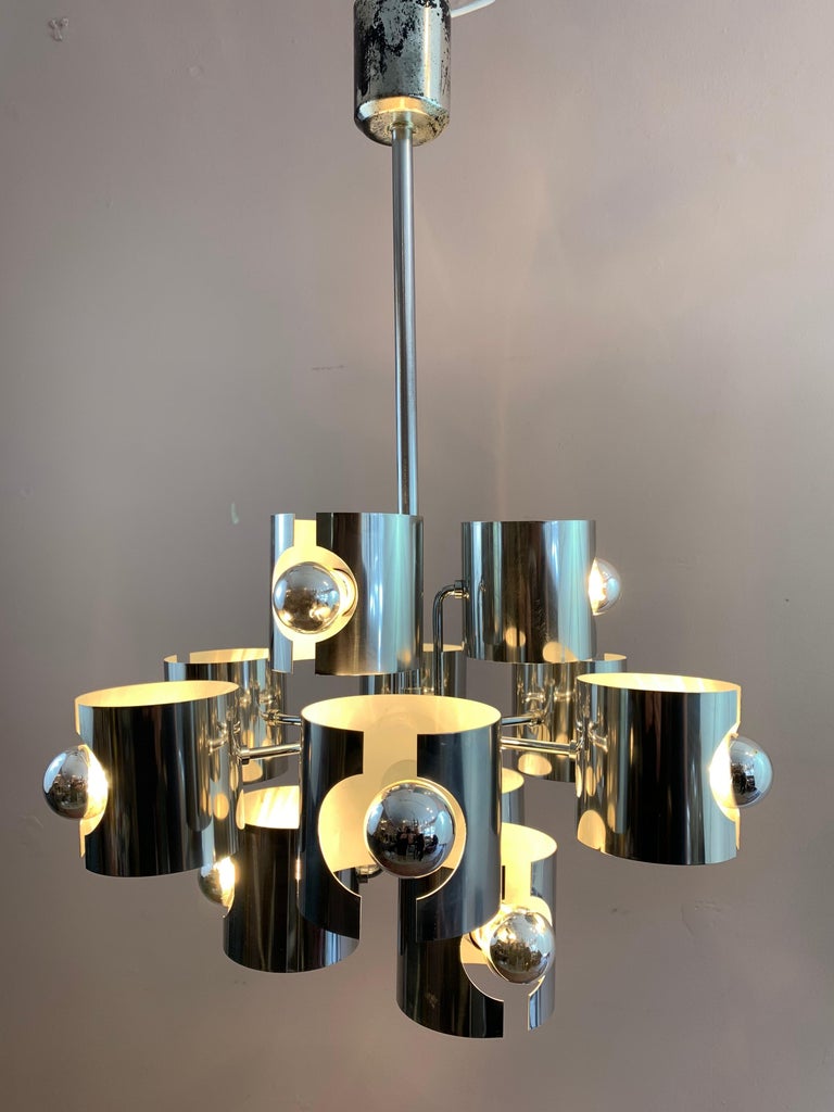 1970s Sciolari Abstract Chrome Ceiling Light For Sale At 1stdibs