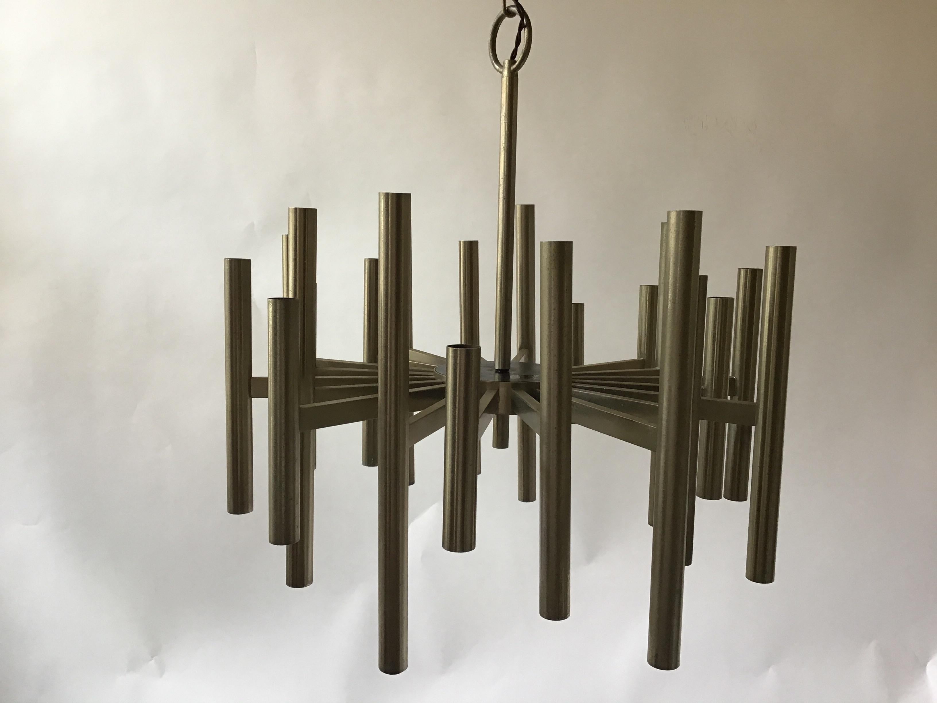 1970s Sciolari chrome chandelier.