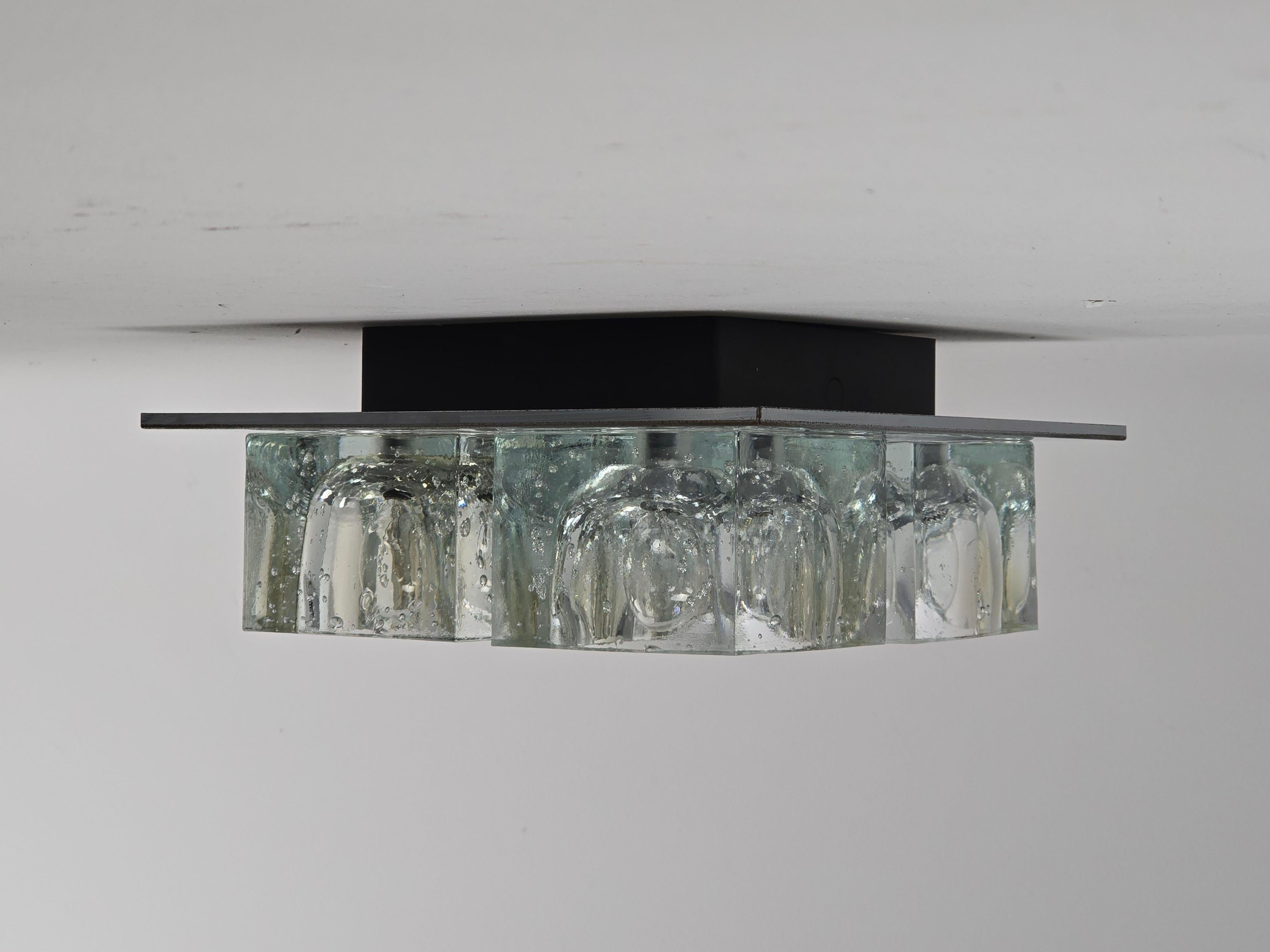 1970s Sciolari Cubic Flush Mount for Lightolier Metal en venta