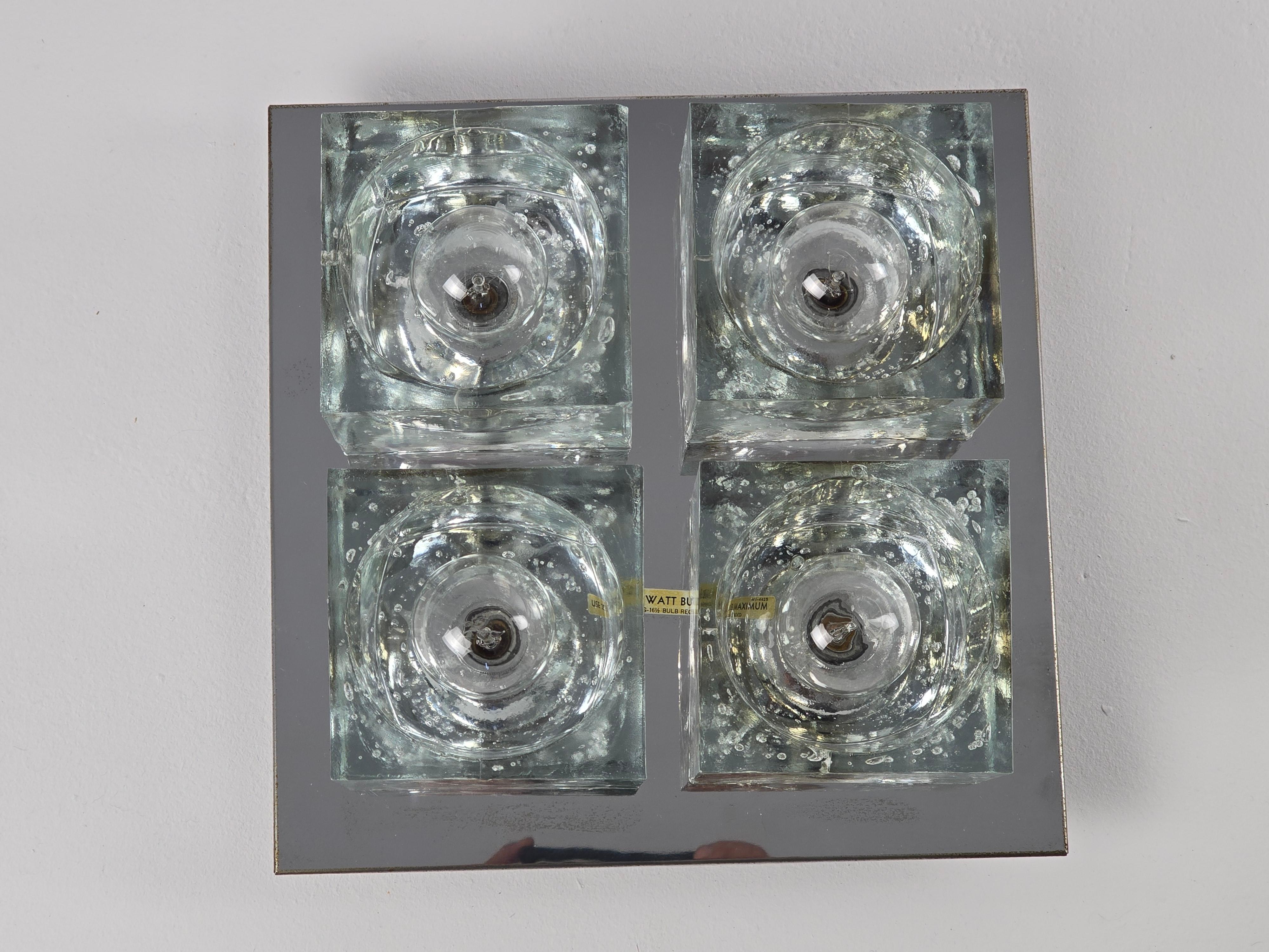 1970s Sciolari Cubic Flush Mount for Lightolier en venta 1