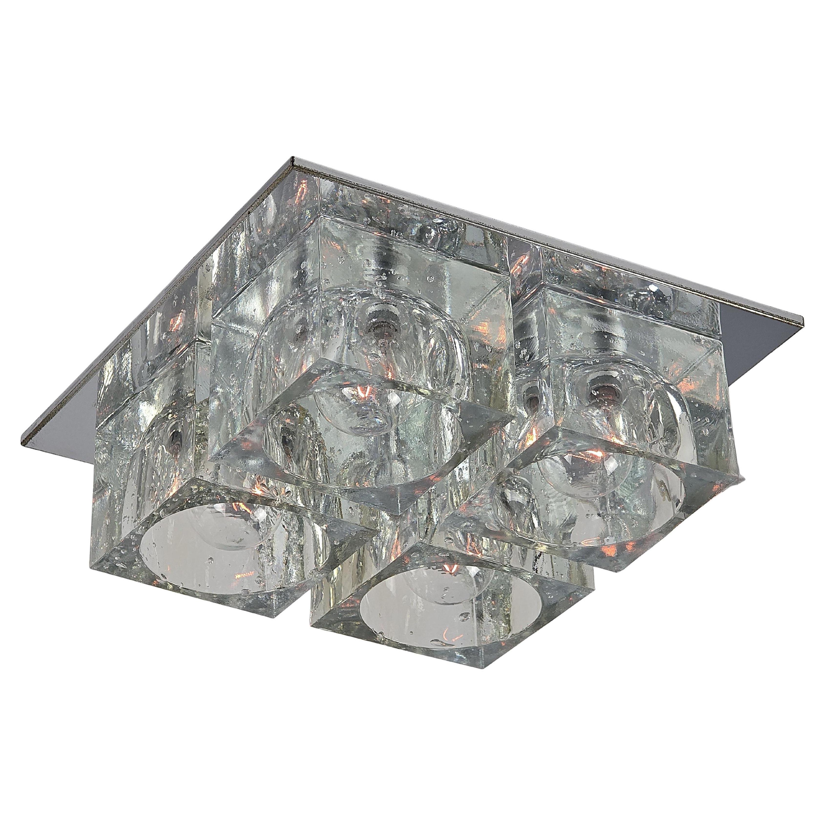 1970s Sciolari Cubic Flush Mount for Lightolier en venta