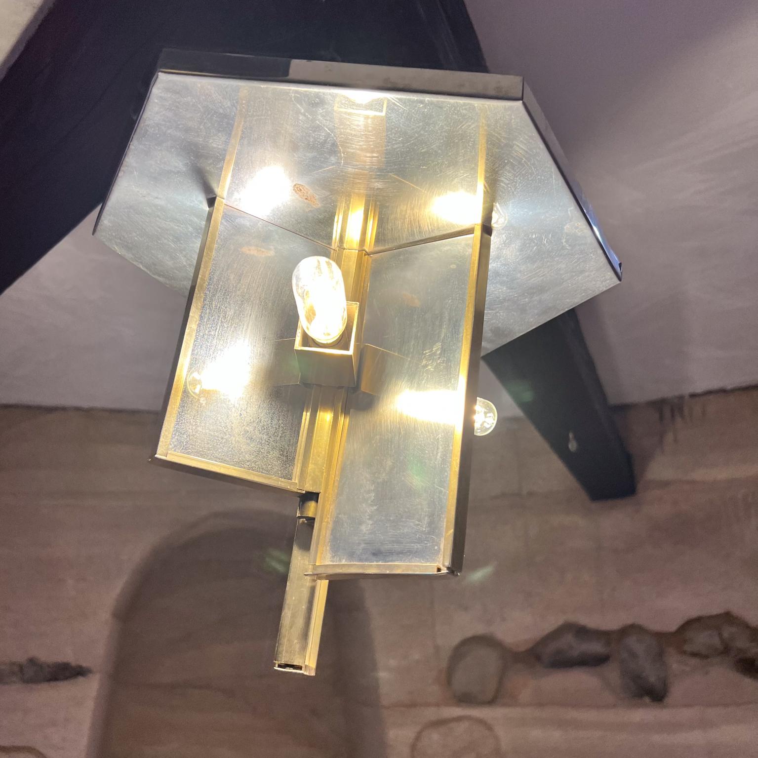 Lampada da soffitto Sciolari Flush anni '70 in ottone e acciaio, Italia in vendita 3