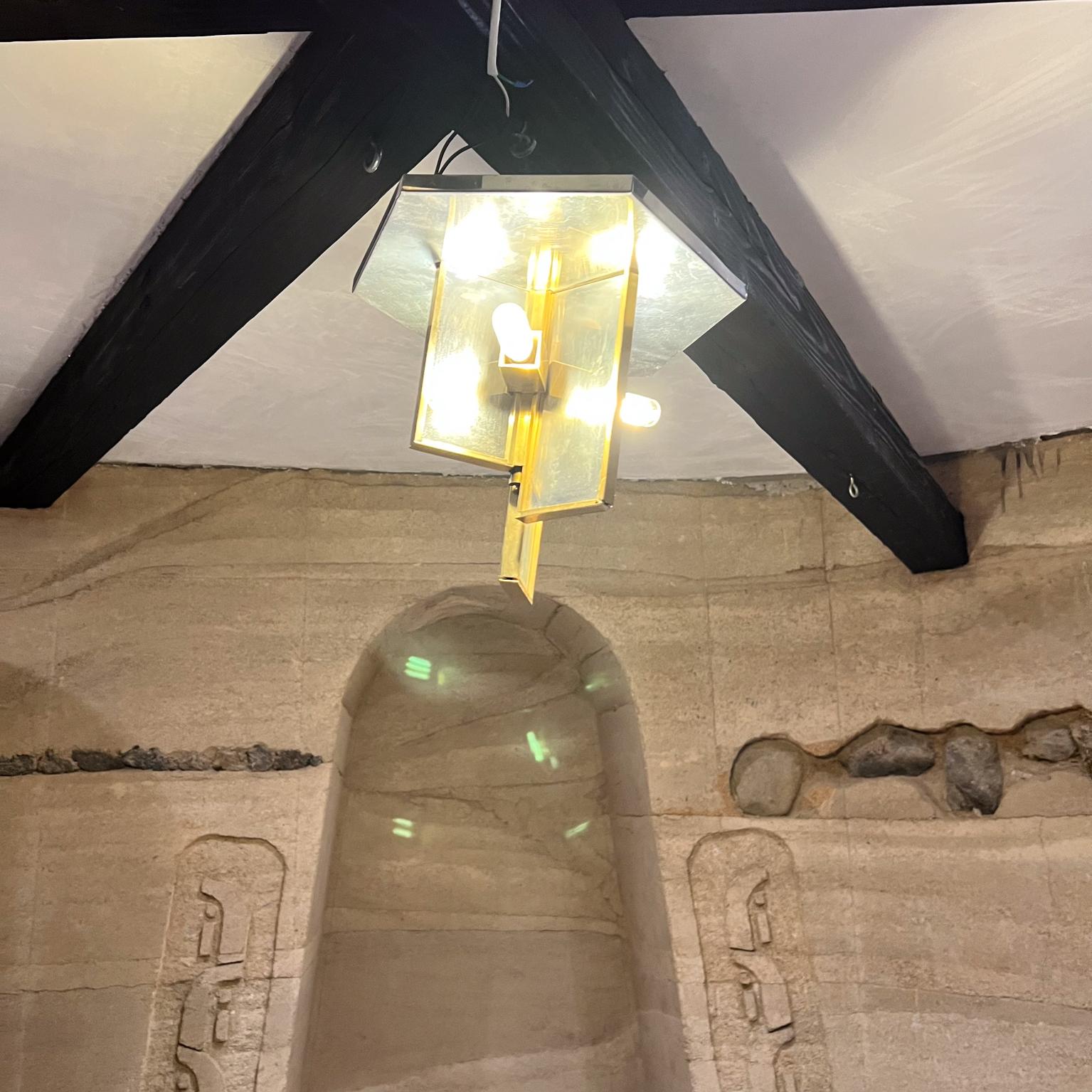 Lampada da soffitto Sciolari Flush anni '70 in ottone e acciaio, Italia in vendita 5