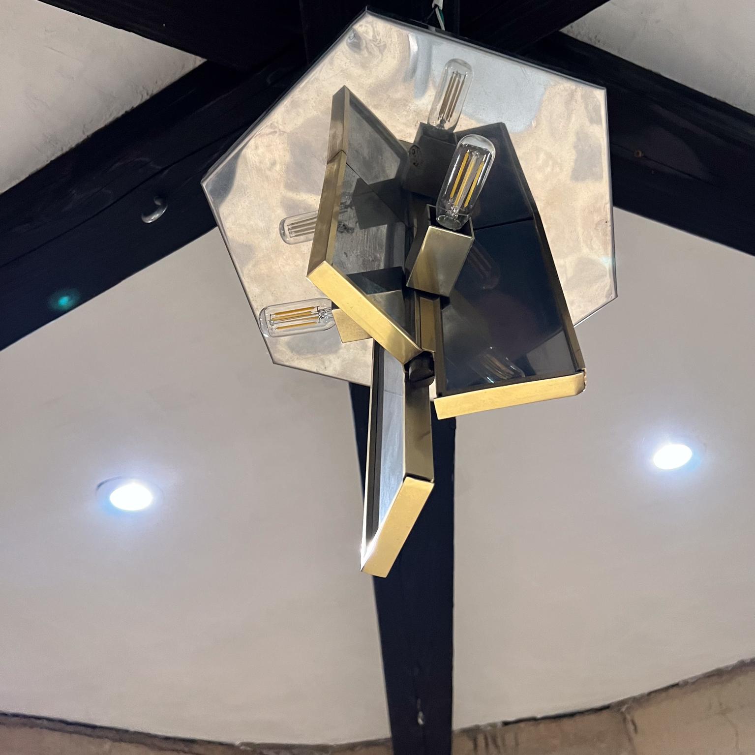 Lampada da soffitto Sciolari Flush anni '70 in ottone e acciaio, Italia in vendita 8