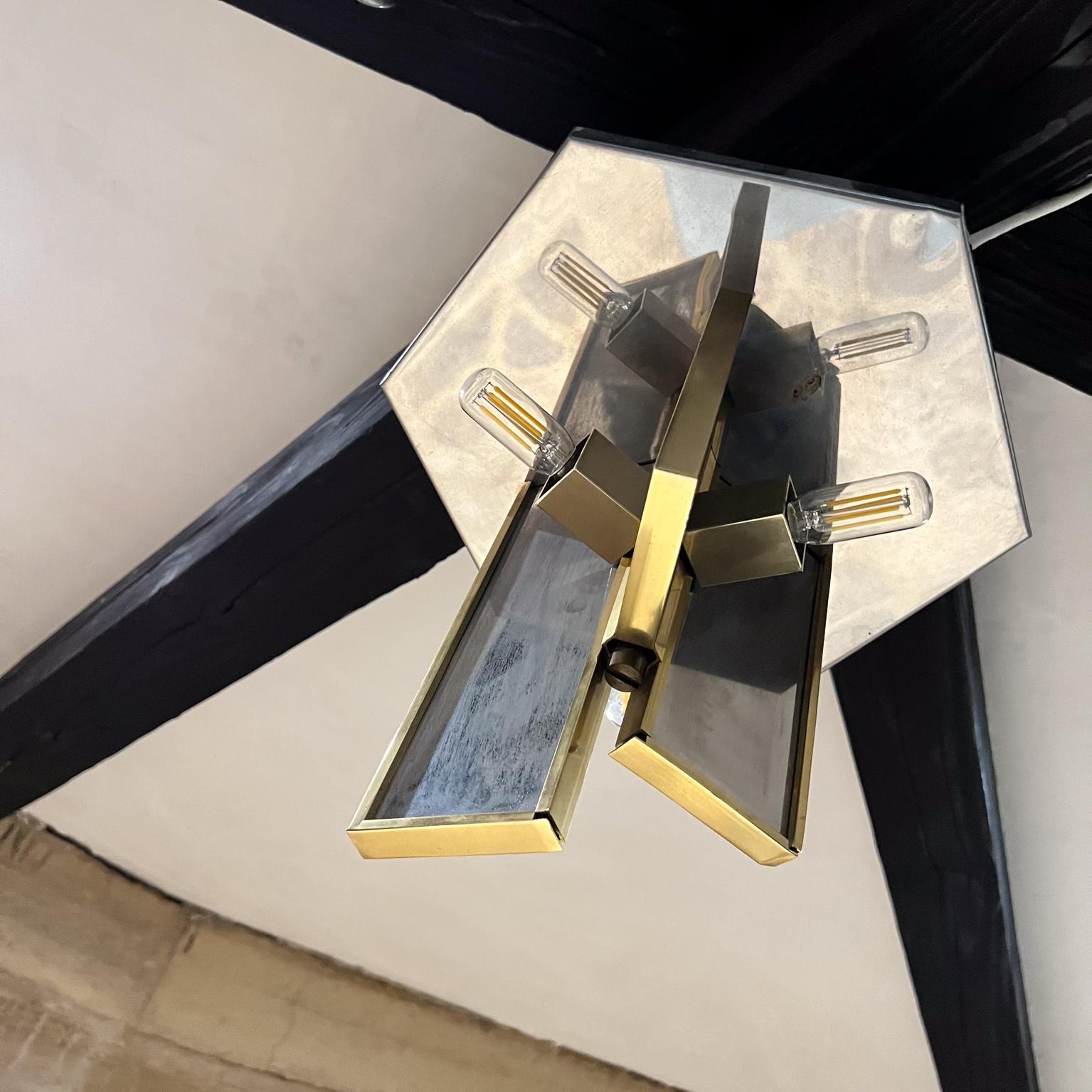 Lampada da soffitto Sciolari Flush anni '70 in ottone e acciaio, Italia in vendita 9