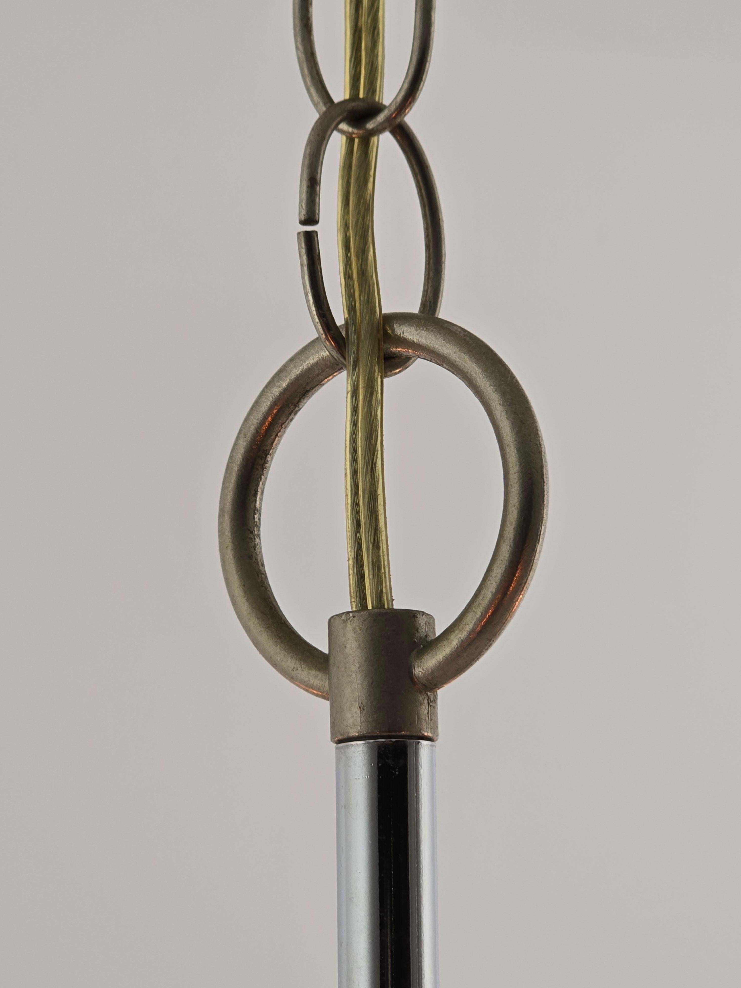 Lámpara de araña cromada de 9 brazos estilo Sciolari de los años 70 con 3 luces hacia abajo en venta 8