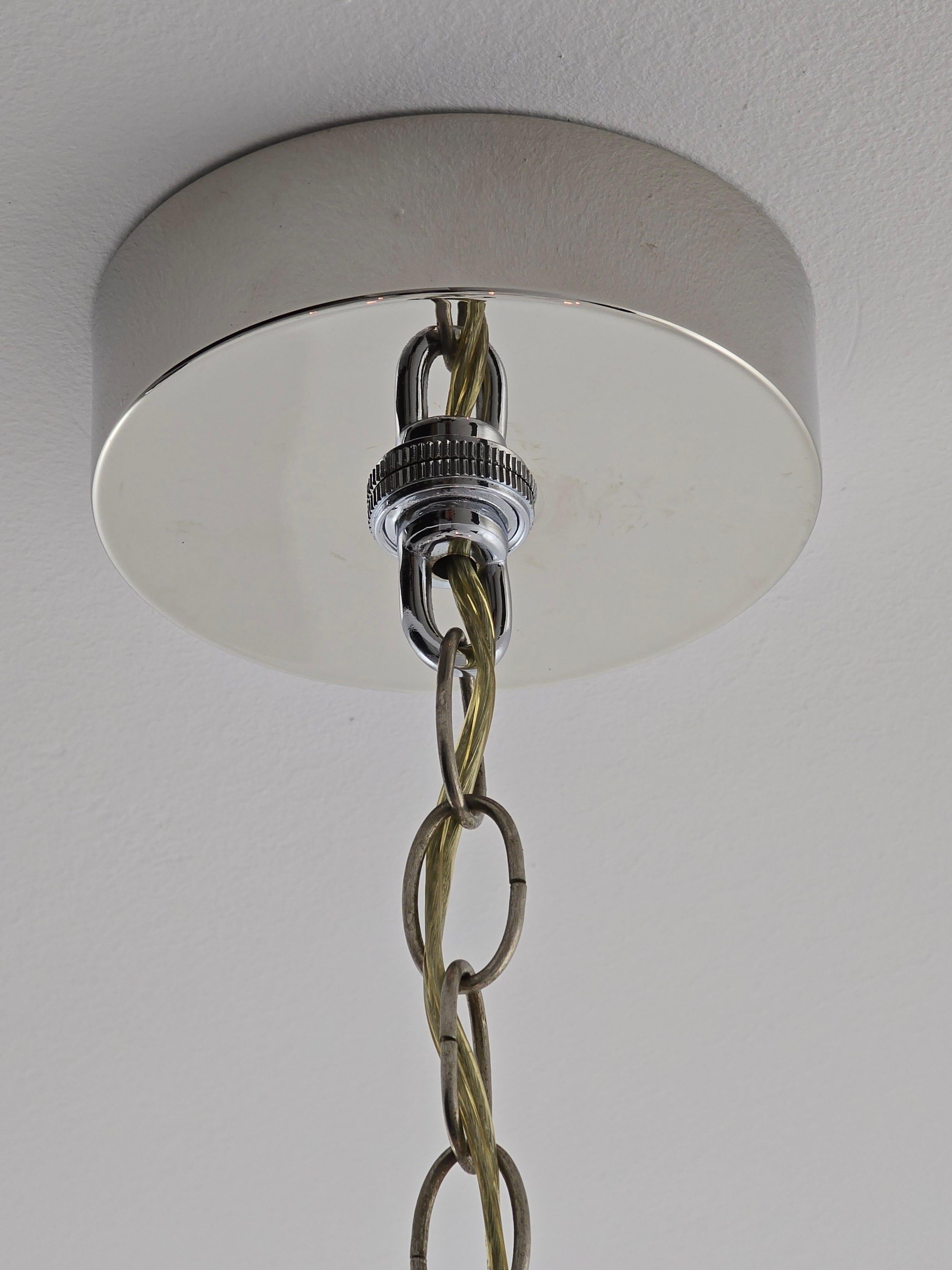 Lámpara de araña cromada de 9 brazos estilo Sciolari de los años 70 con 3 luces hacia abajo en venta 9