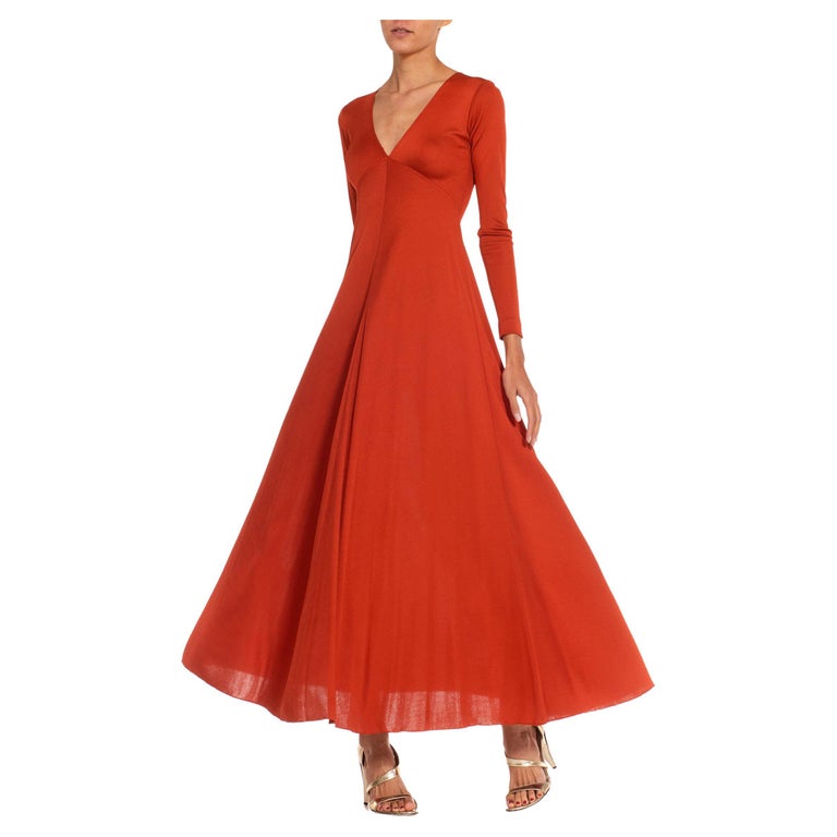 chinese dress ladies Burnt Orange Dresses For Mother Of The Bride Elegant A-Line Beading Long  Sleeves Tea-Length Chiffon Mother Of The Bride Dress main image 0
