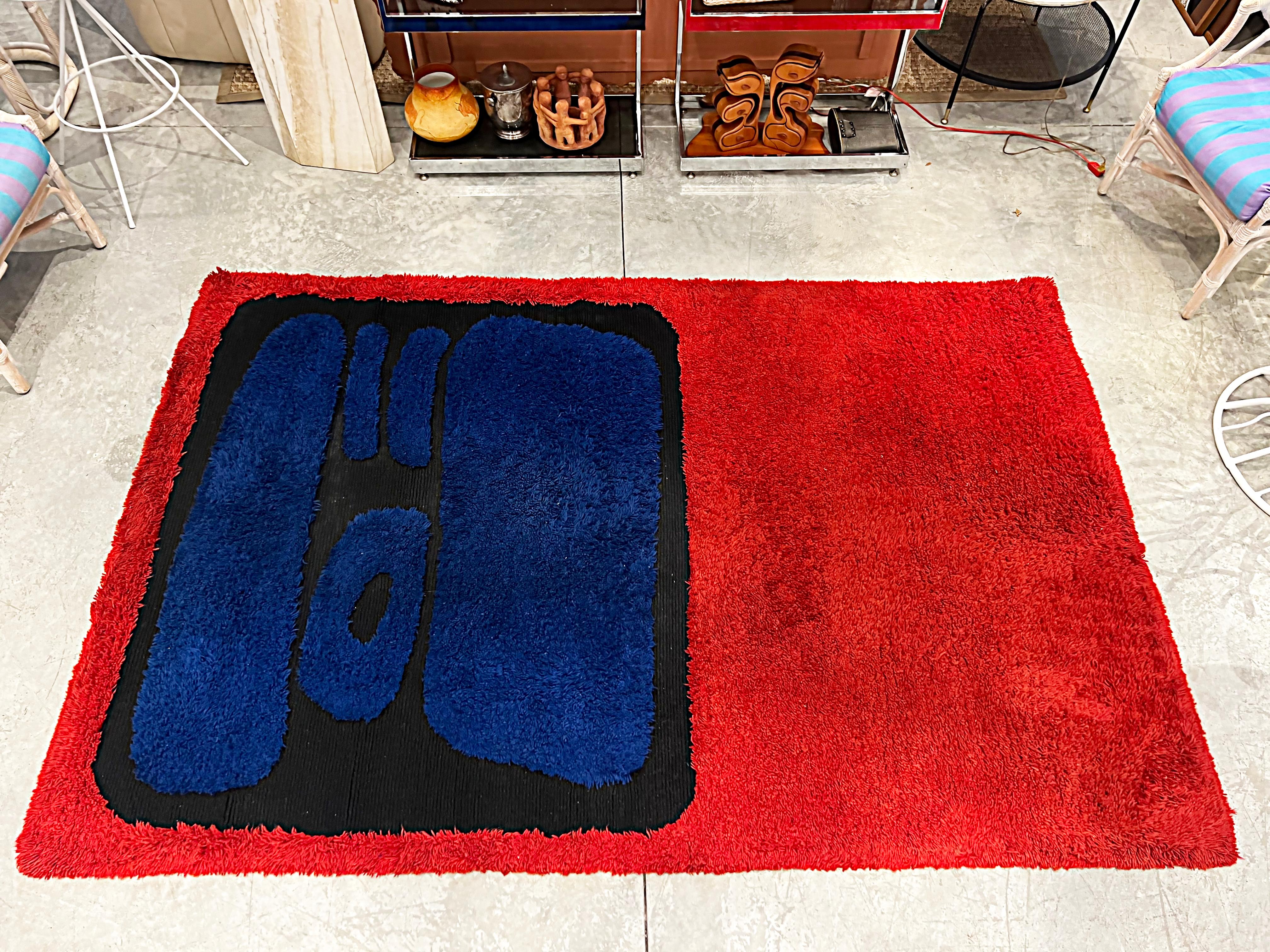 Modern 1970s, Sculpted Japanese Carpet Rug Inspired by Rothko