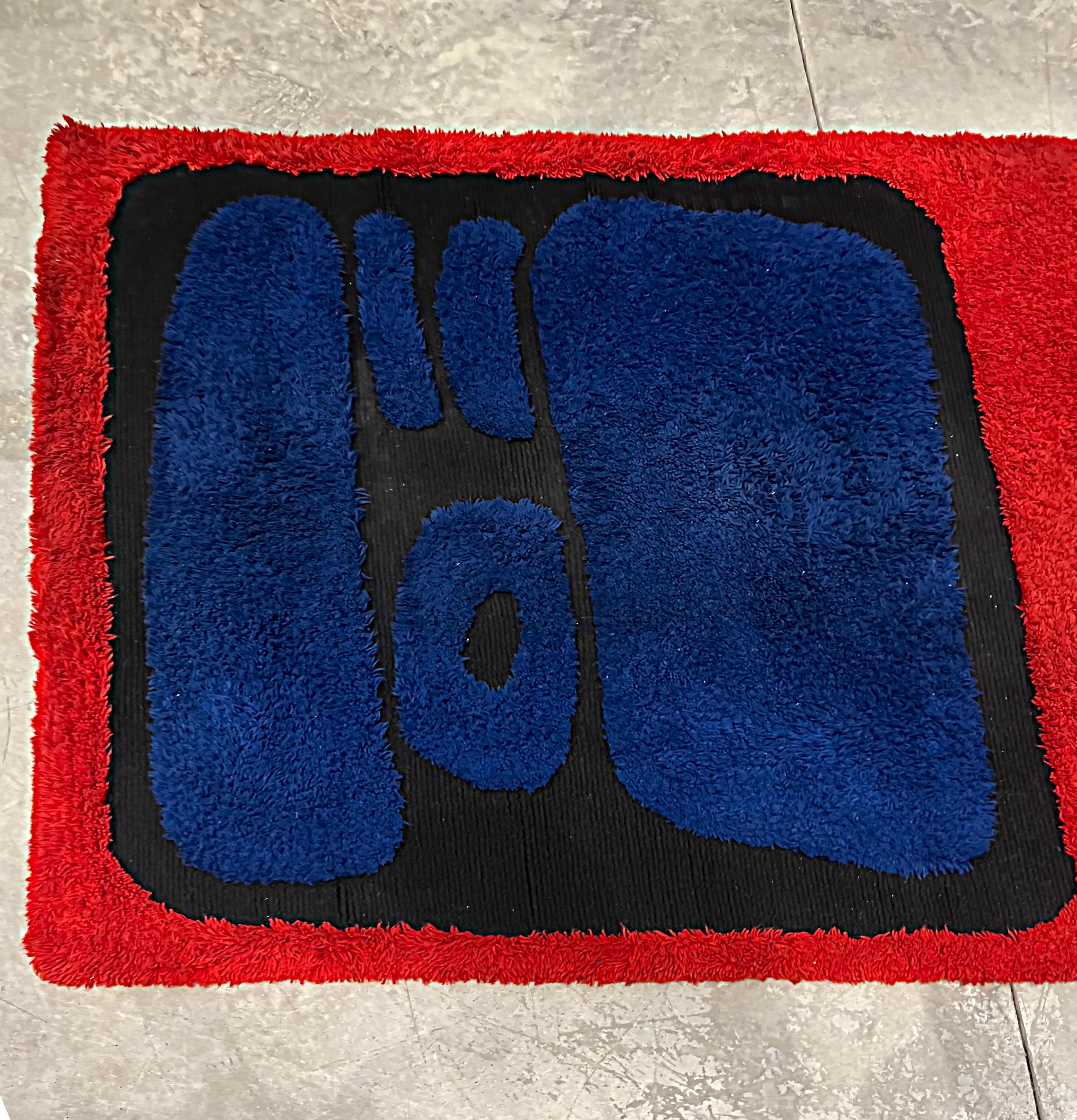 1970s, Sculpted Japanese Carpet Rug Inspired by Rothko In Good Condition In Miami, FL