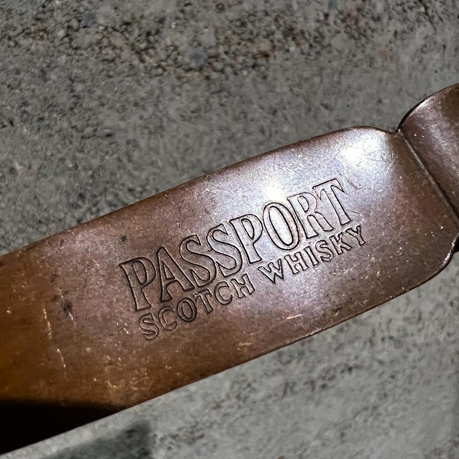 1970s Sculpted Patinated Copper Ice Tongs Passport Scotch Whiskey For Sale 6