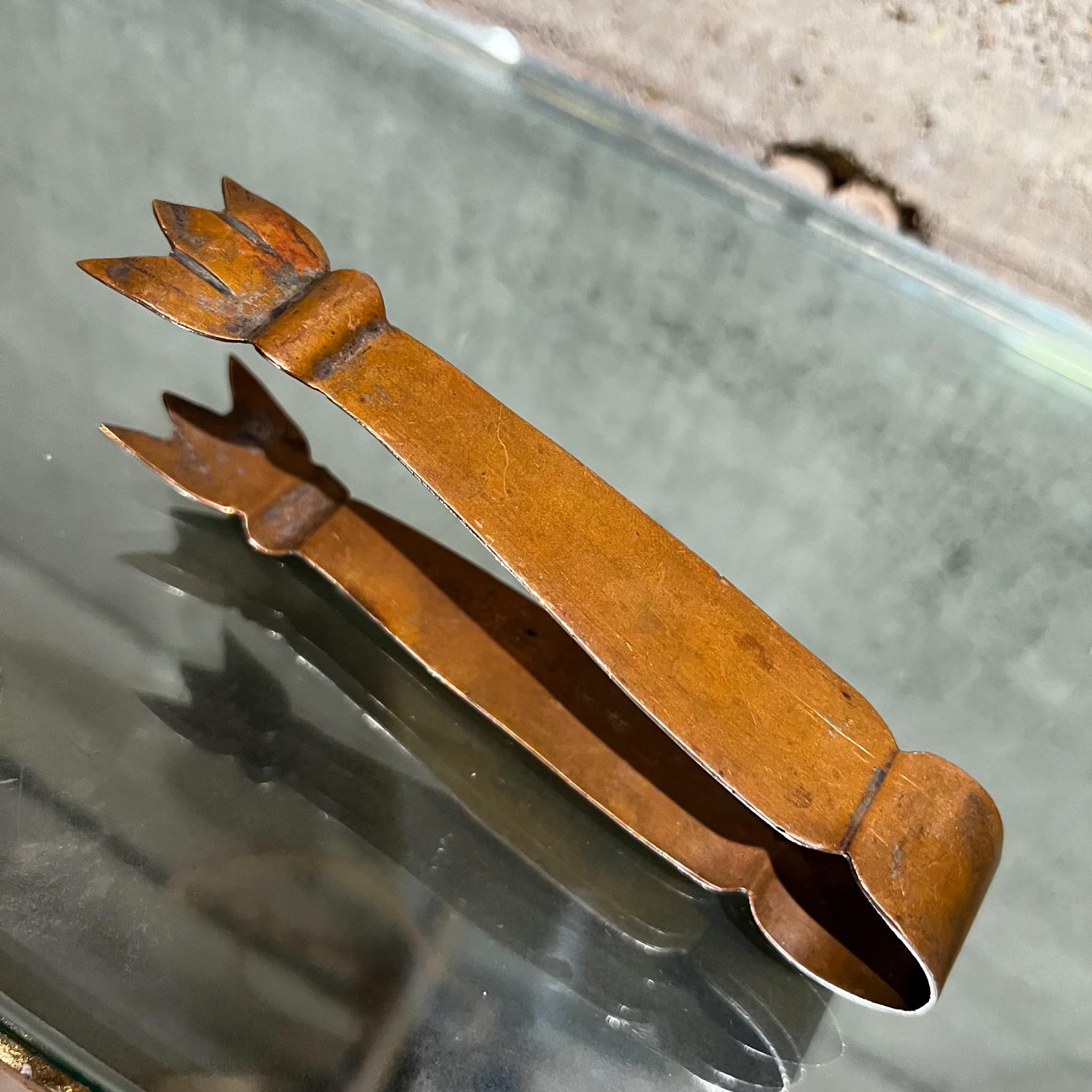 1970s Sculpted Patinated Copper Ice Tongs Passport Scotch Whiskey For Sale 2
