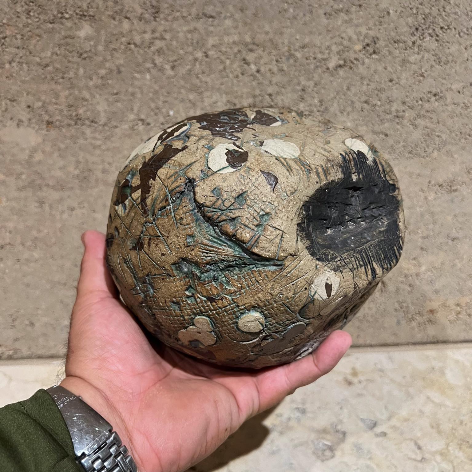 1970s Sculptural Art Pottery Abstract Green Sphere For Sale 2