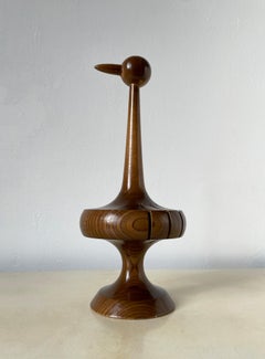 1970s Sculptural Bird Finnish Aarikka Napkin or Letter Holder