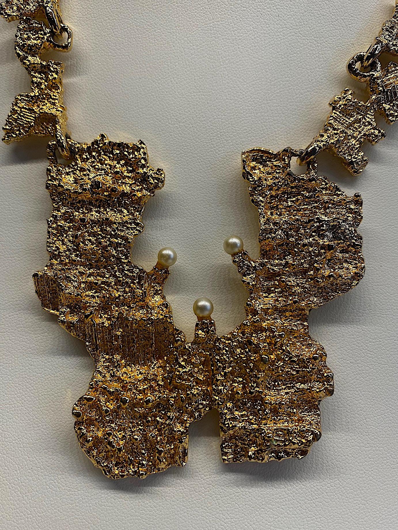 1970s Sculptural Brutalist Necklace  In Good Condition In New York, NY