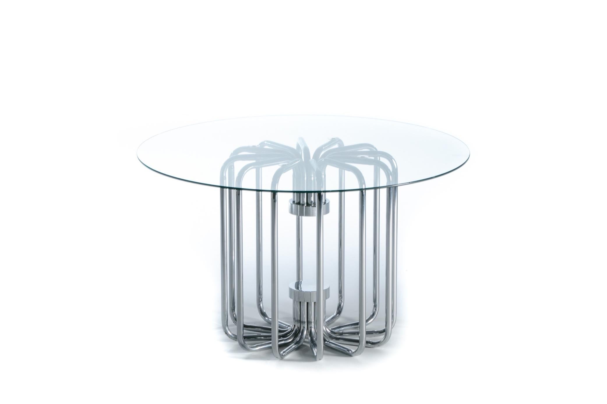 1970s Sculptural Chrome Dining Or Center Table For Sale 5