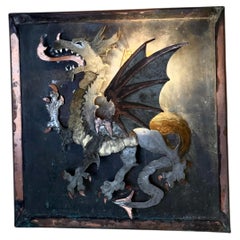 1970s Sculptural Dragon Wall Light in Mixed Metals & Oxidized Copper
