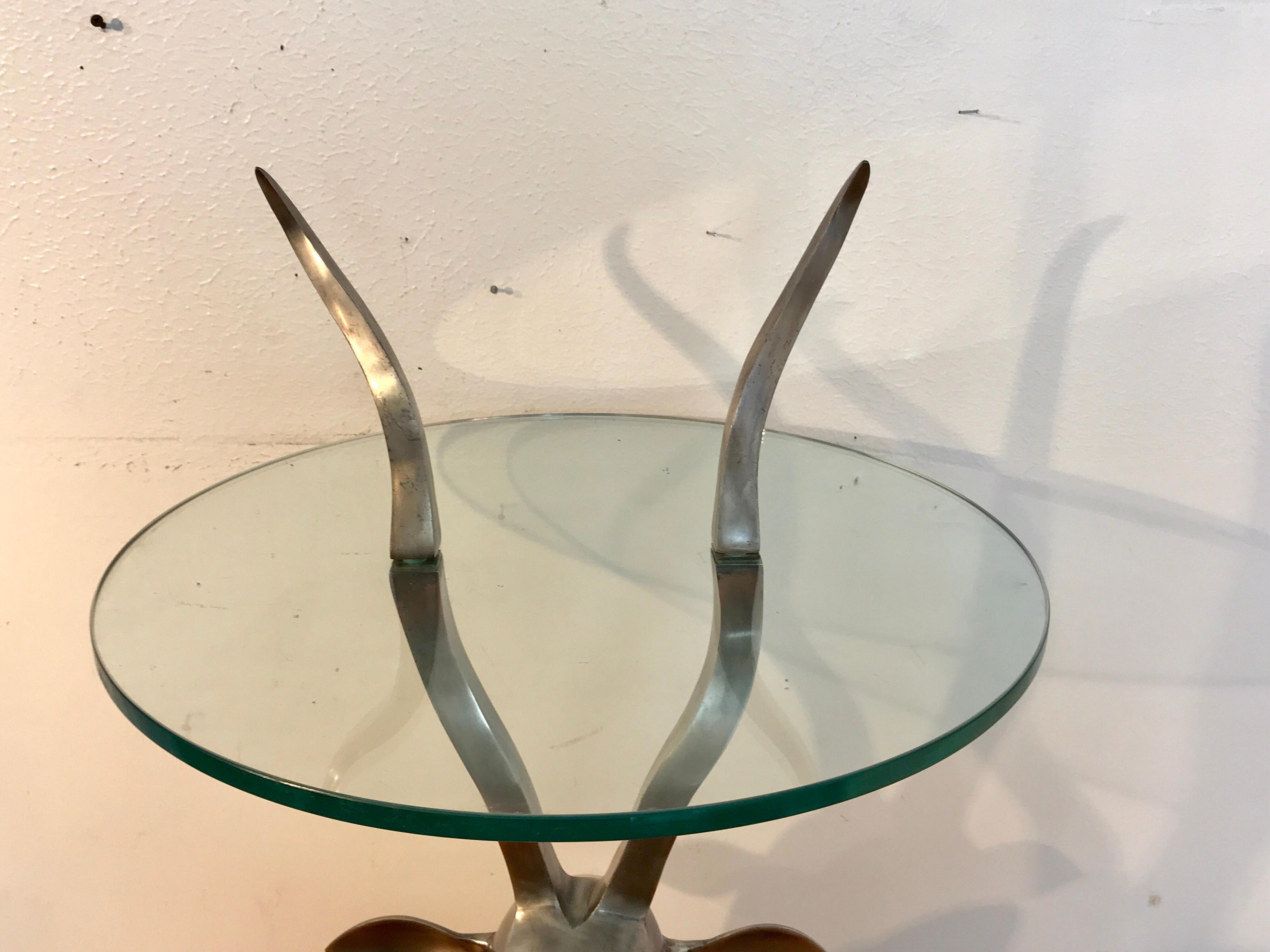 American 1970s Sculptural Ibex Drinks Table, Attributed to Arthur Court 