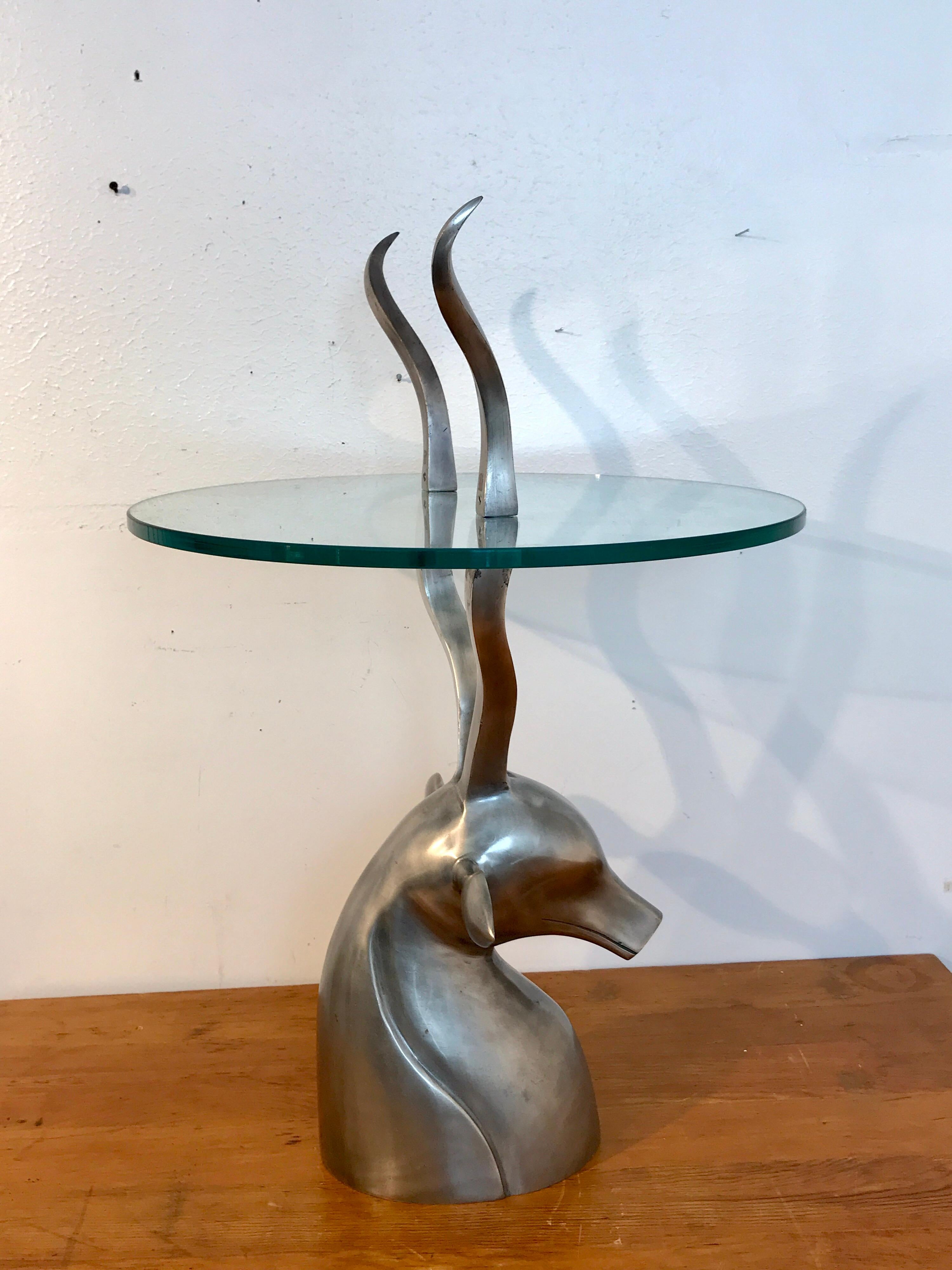 Cast 1970s Sculptural Ibex Drinks Table, Attributed to Arthur Court 