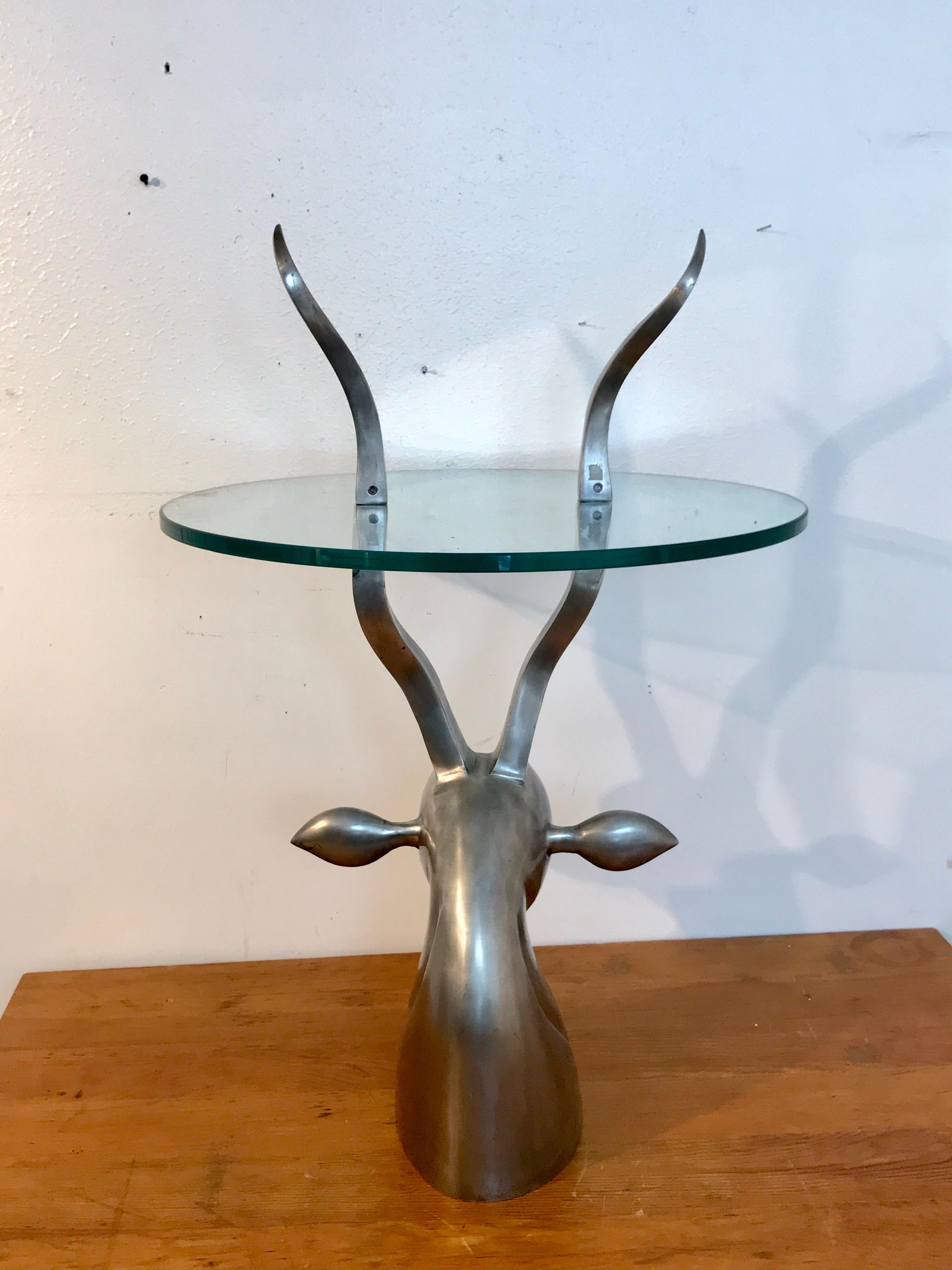 1970s Sculptural Ibex Drinks Table, Attributed to Arthur Court  In Good Condition In West Palm Beach, FL