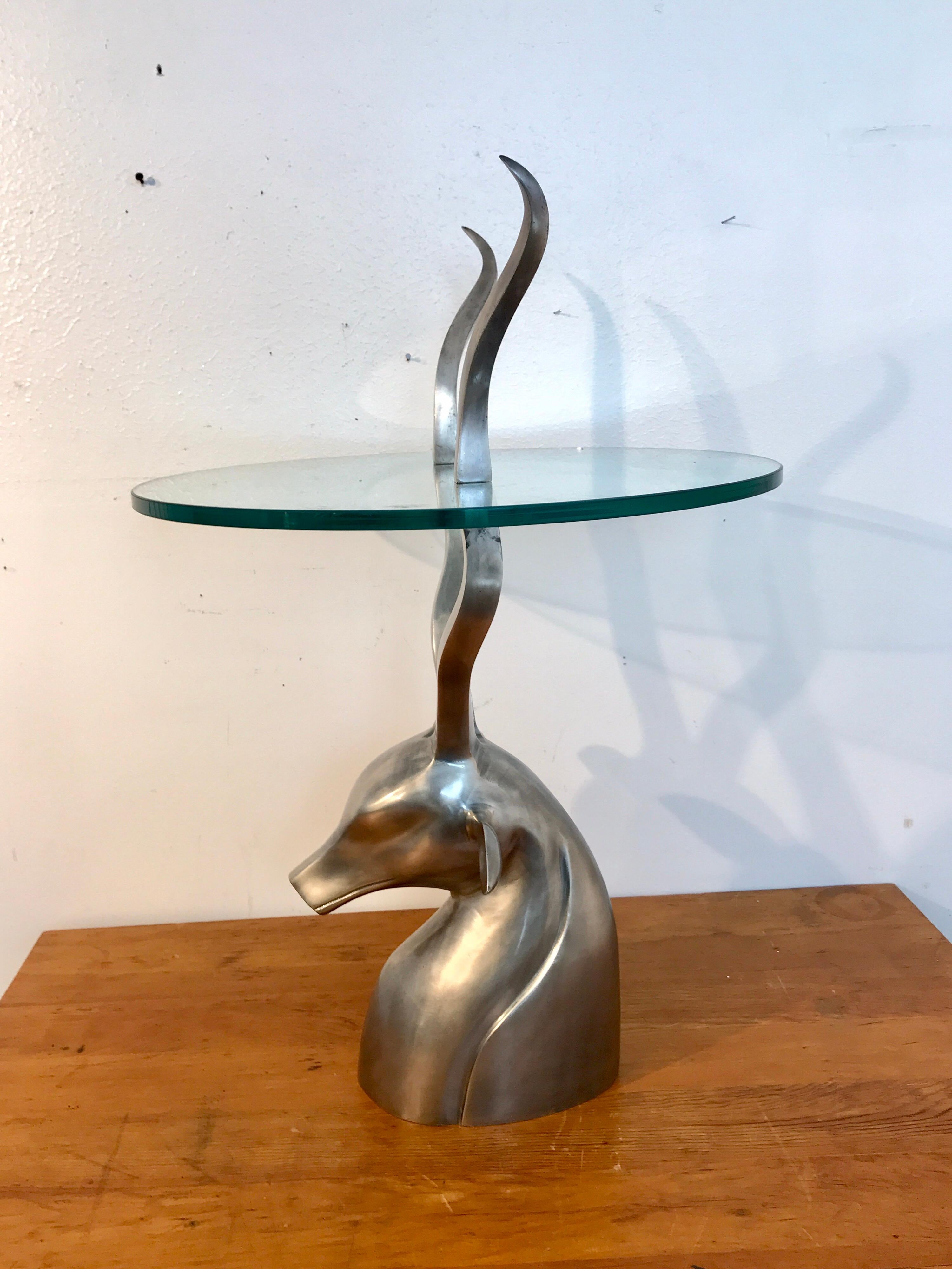 Glass 1970s Sculptural Ibex Drinks Table, Attributed to Arthur Court