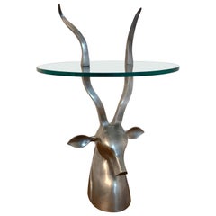 1970s Sculptural Ibex Drinks Table, Attributed to Arthur Court