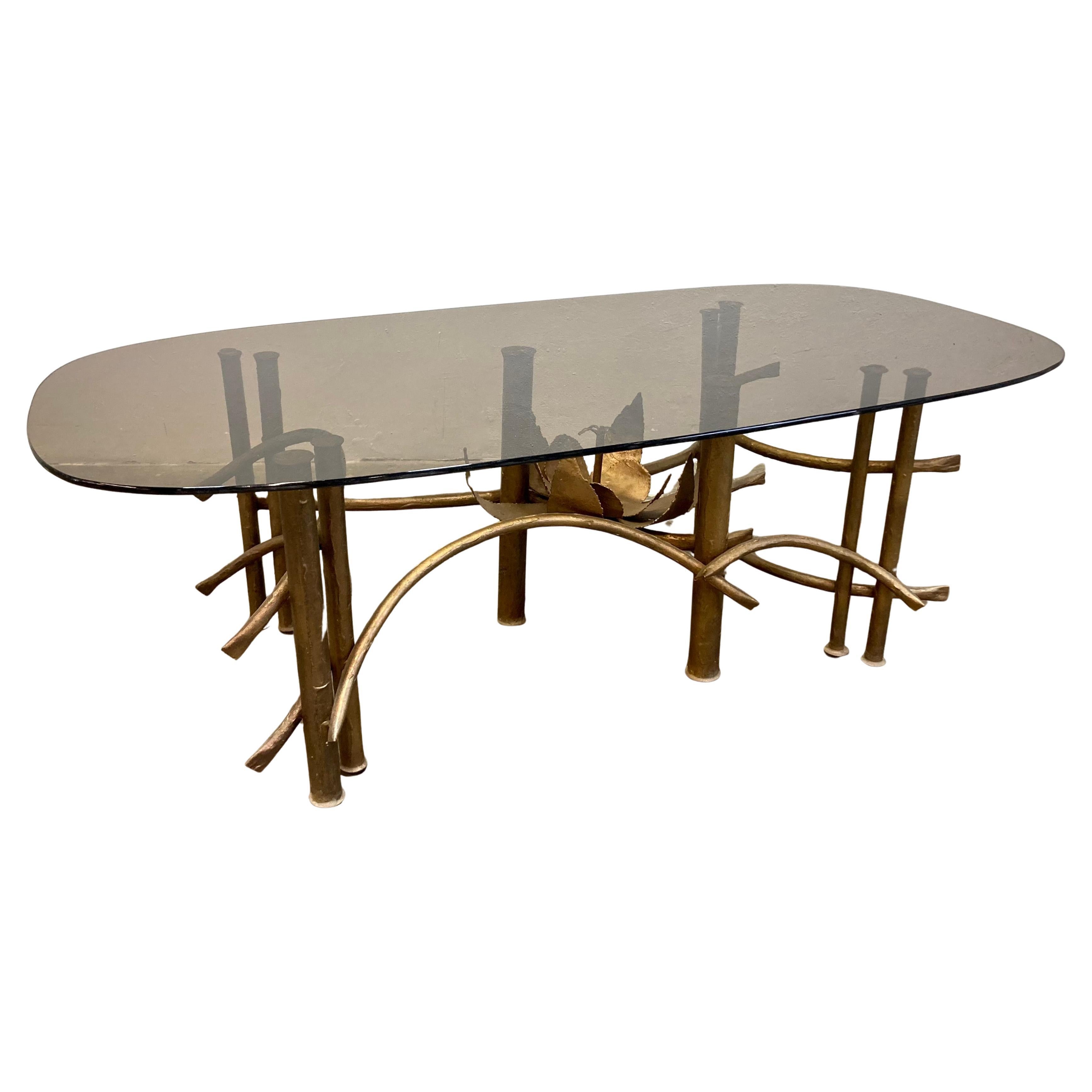 Base escultórica de mesa de centro Flor de loto de los años 70 en venta