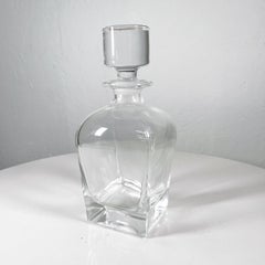 1970s Sculptural Modern Art Glass Whiskey Liquor Decanter Carafe
