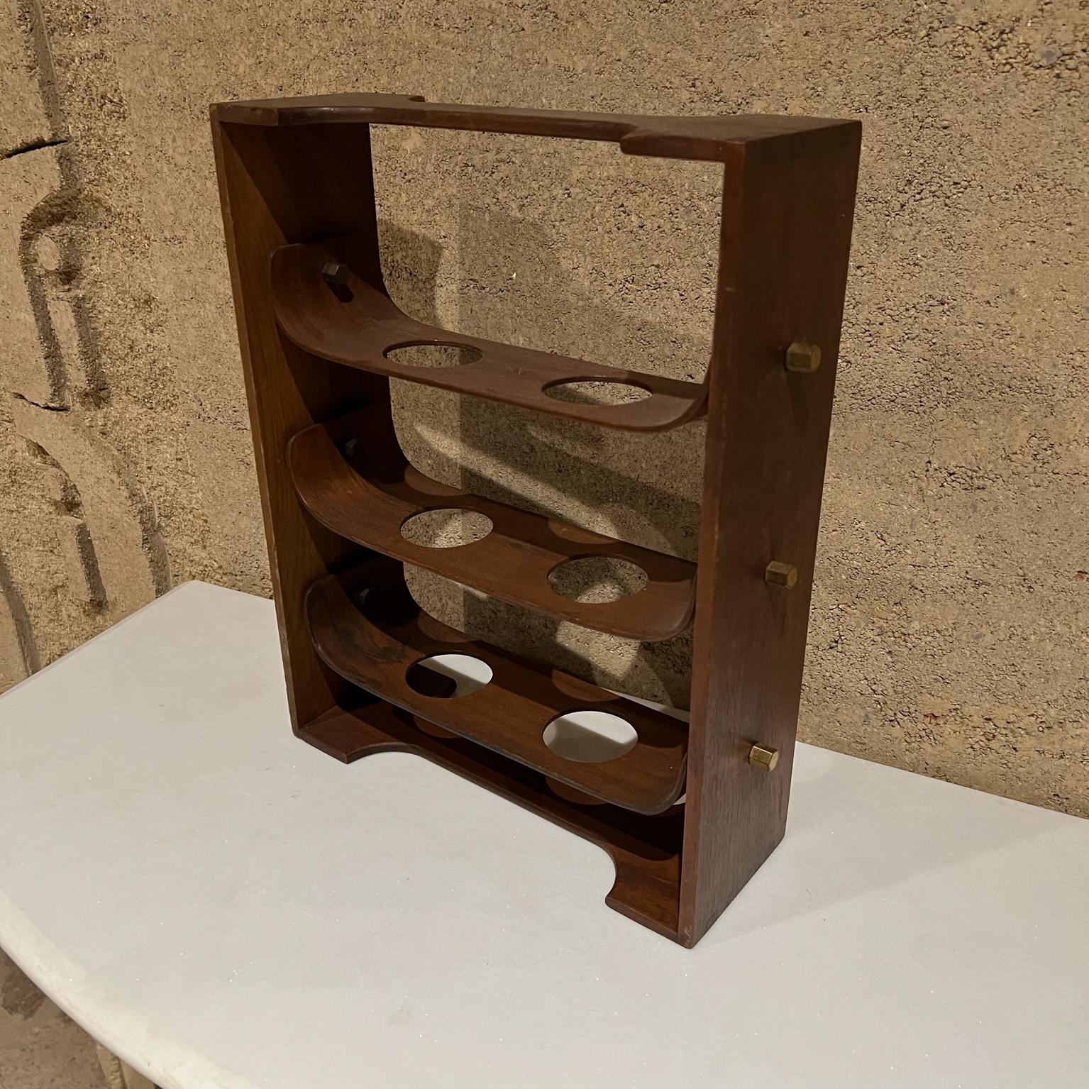 1970s Sculptural Modern Wood Tray Valet Serving Caddy for Drink Service 2