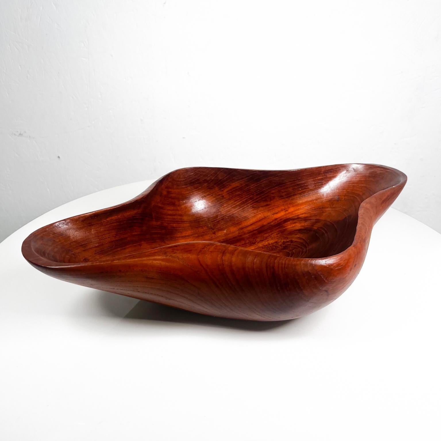 1970s Sculptural Organic Modern Bowl in Teak Wood For Sale 2