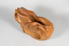 Vaso scultoreo in legno organico degli anni '70