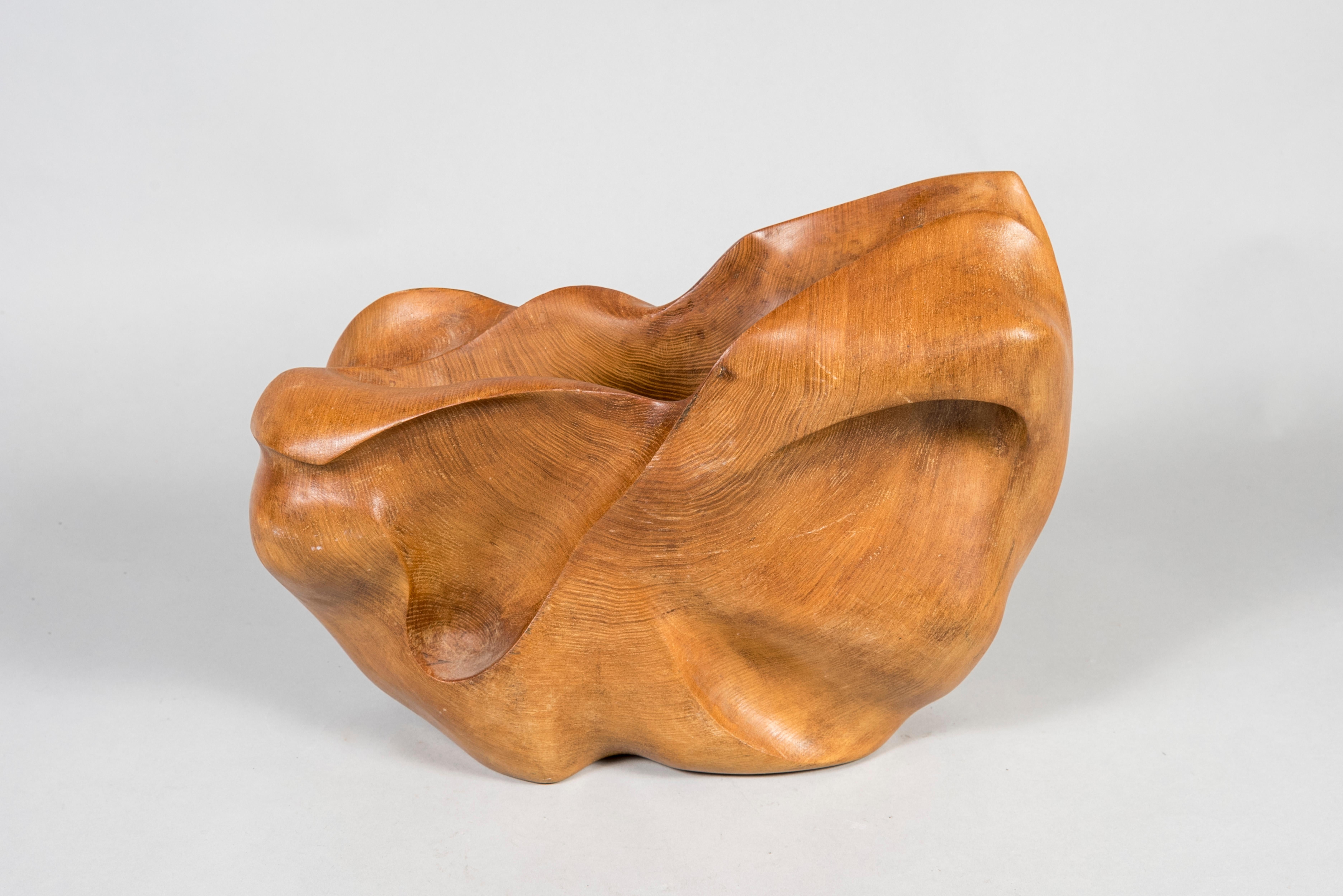 1970's Sculptural Organic Wood Vase In Good Condition In Bois-Colombes, FR