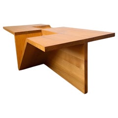 1970s Sculptural “Origami” Oak Coffee Table
