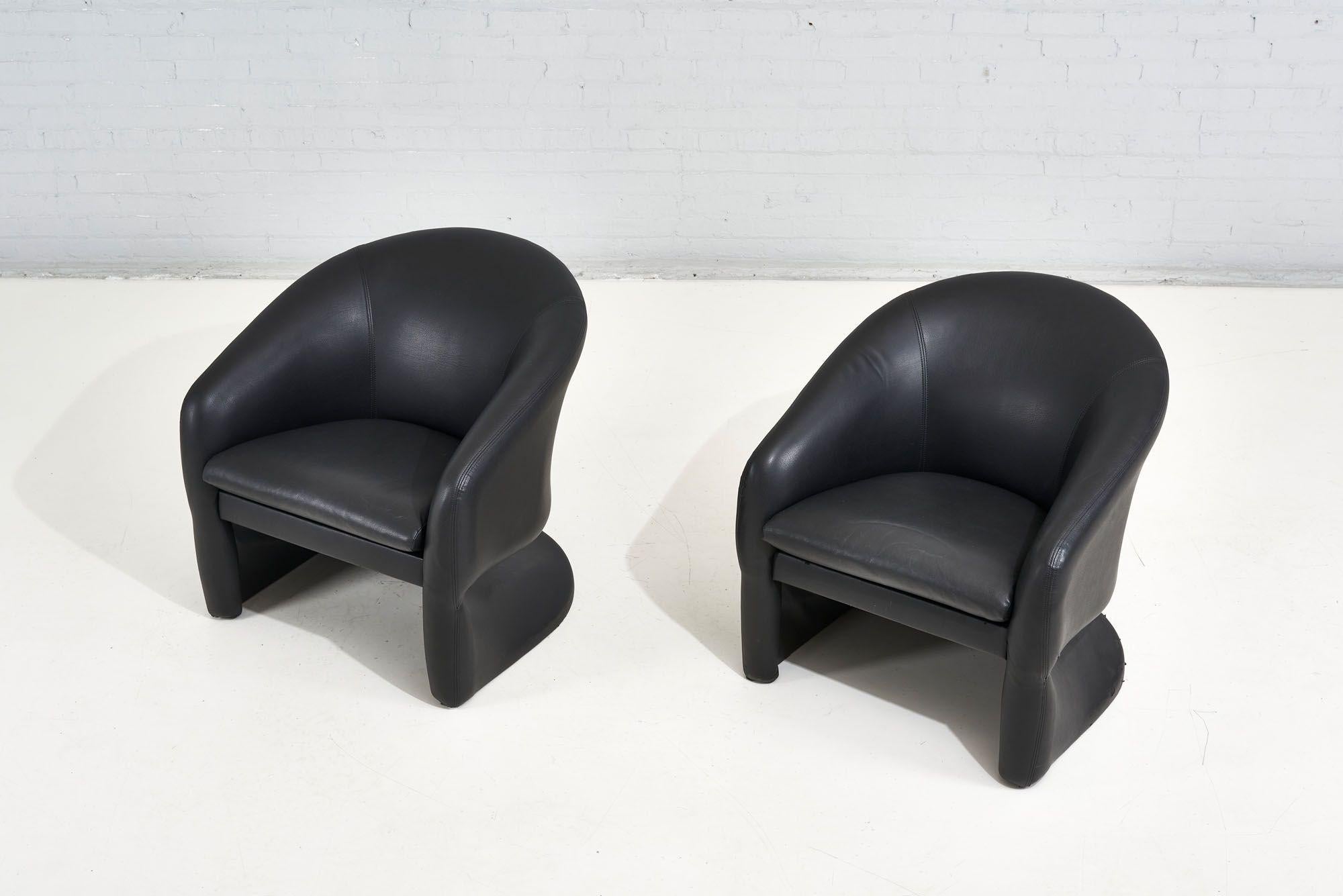 American 1970's Sculptural Post Modern Lounge Chairs 