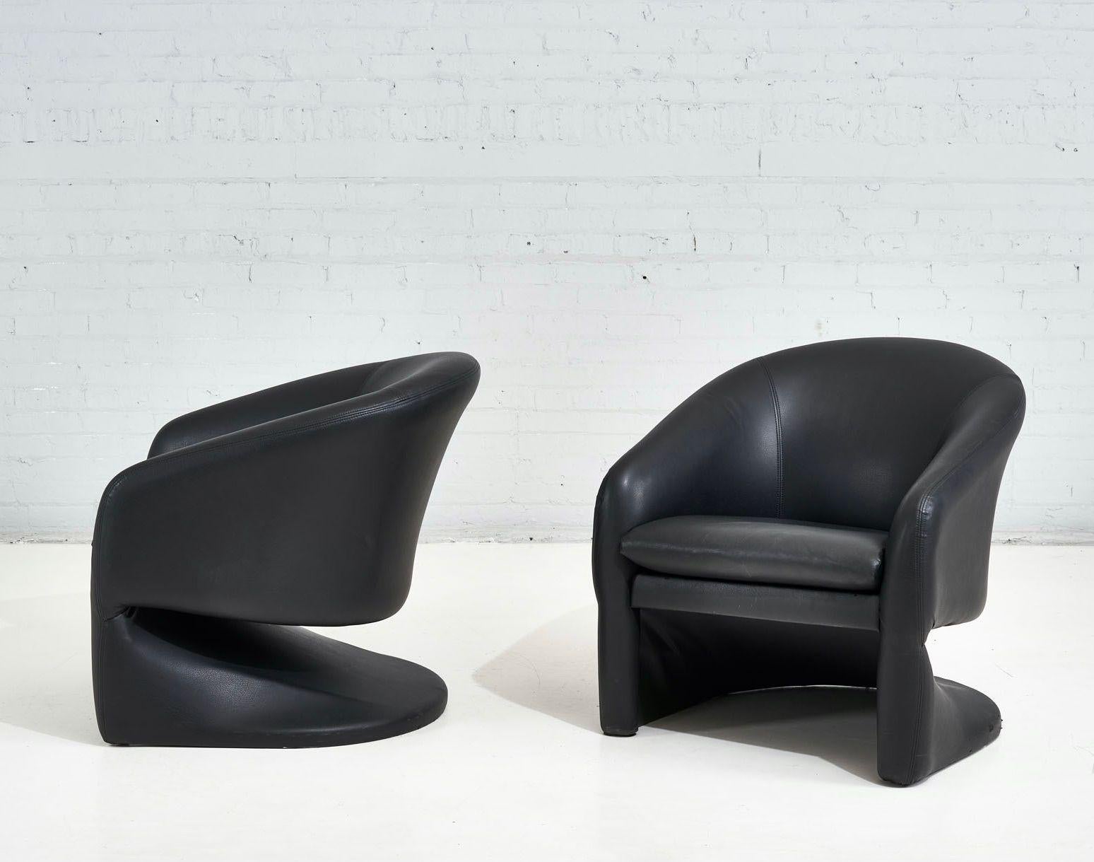 1970's Sculptural Post Modern Lounge Chairs  1