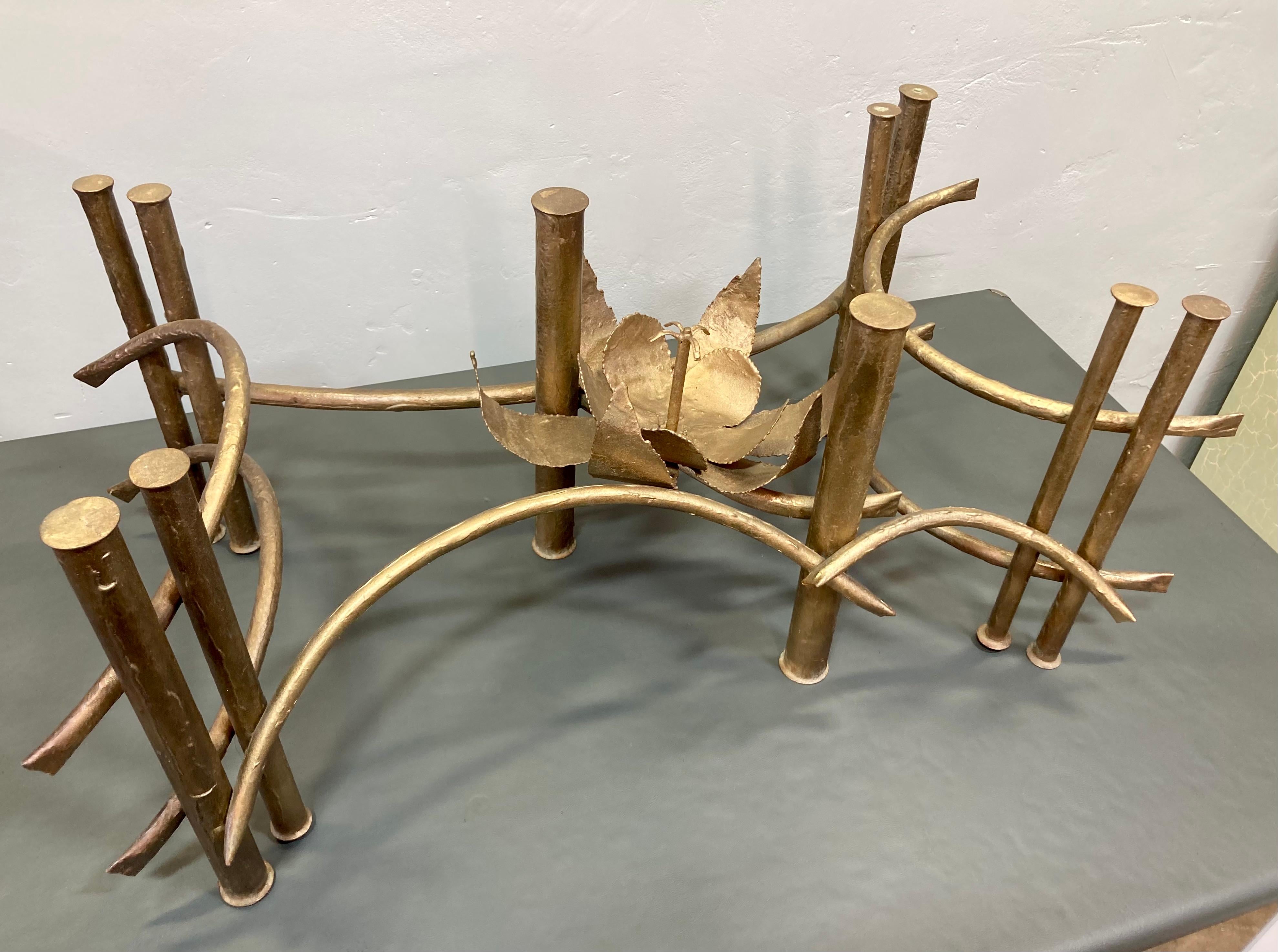 1970's Sculptural Lotus Blossom Coffee Table Base In Excellent Condition For Sale In Alhambra, CA