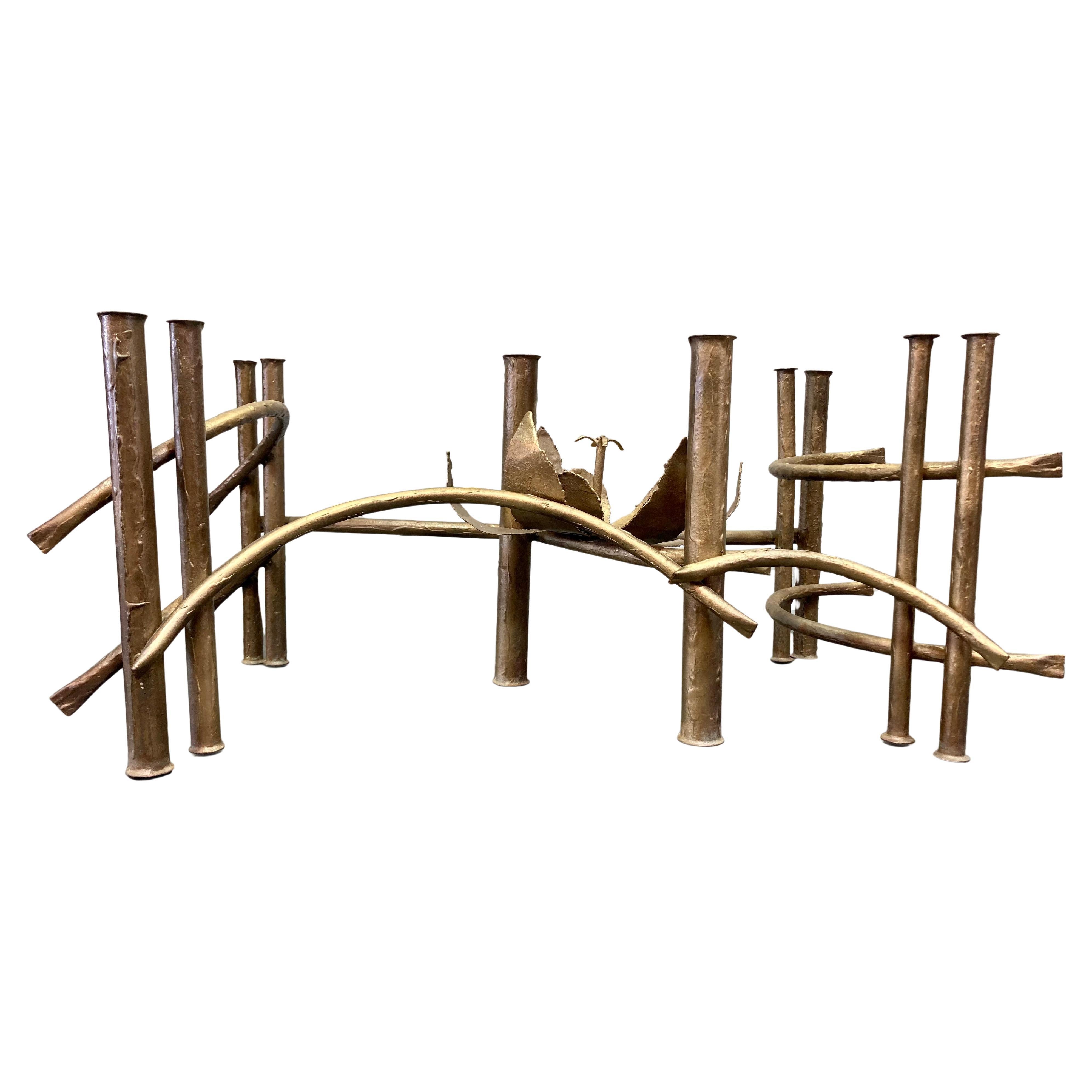 Base de table basse sculpturale Lotus Blossom des années 1970