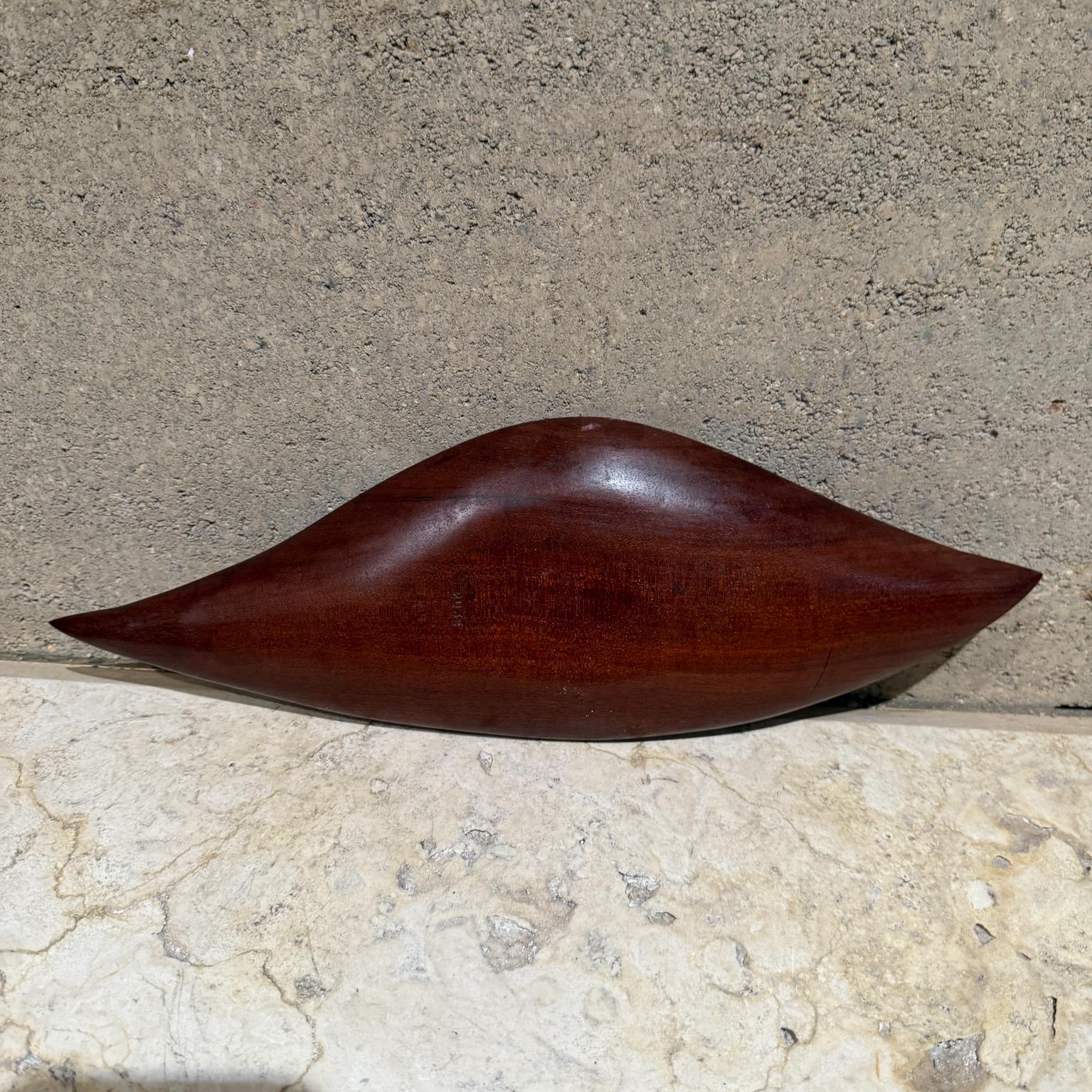 20th Century 1970s Sculptural Serving Dish Hand Carved Haitian Wood For Sale