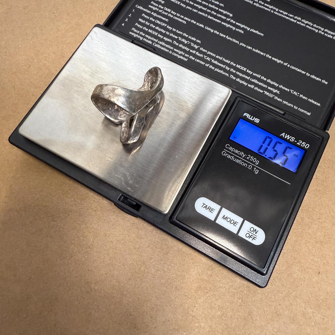 1970s Sculptural Sterling Silver Ring Brutalist design For Sale 5