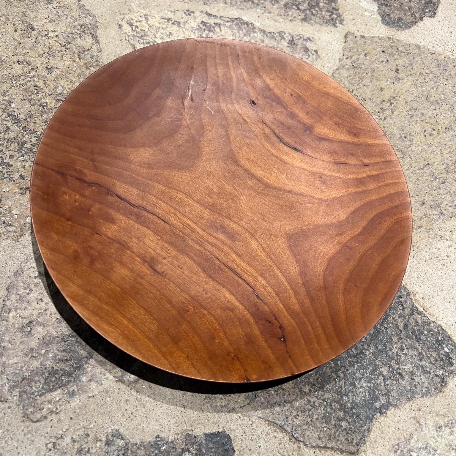 1970s Sculptural Studio Platter Solid Wood signed For Sale 4