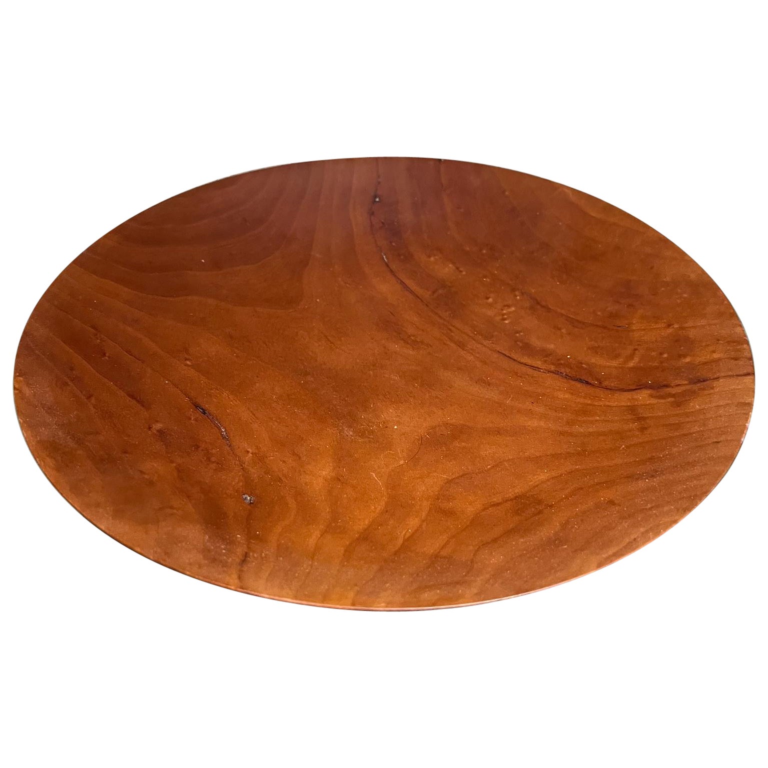 Skulpturale Studio-Platte aus Massivholz, signiert, 1970er Jahre