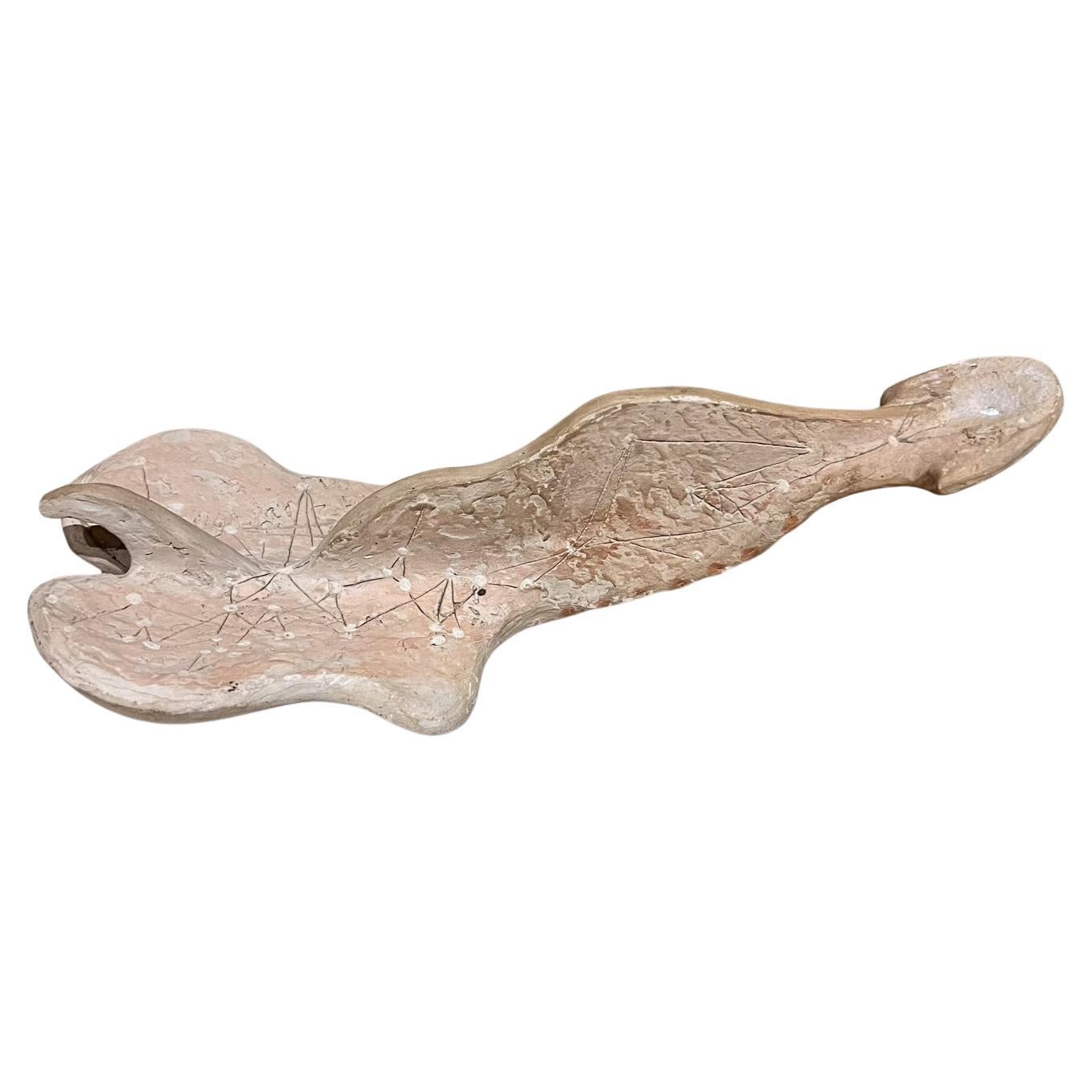 Studio Pottery degli anni '70 Scultura d'arte Vertebre bianche