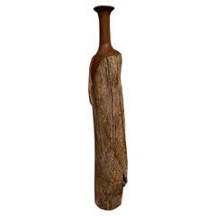 1970er Jahre Skulpturale Studio Vase Holz Freie Form
