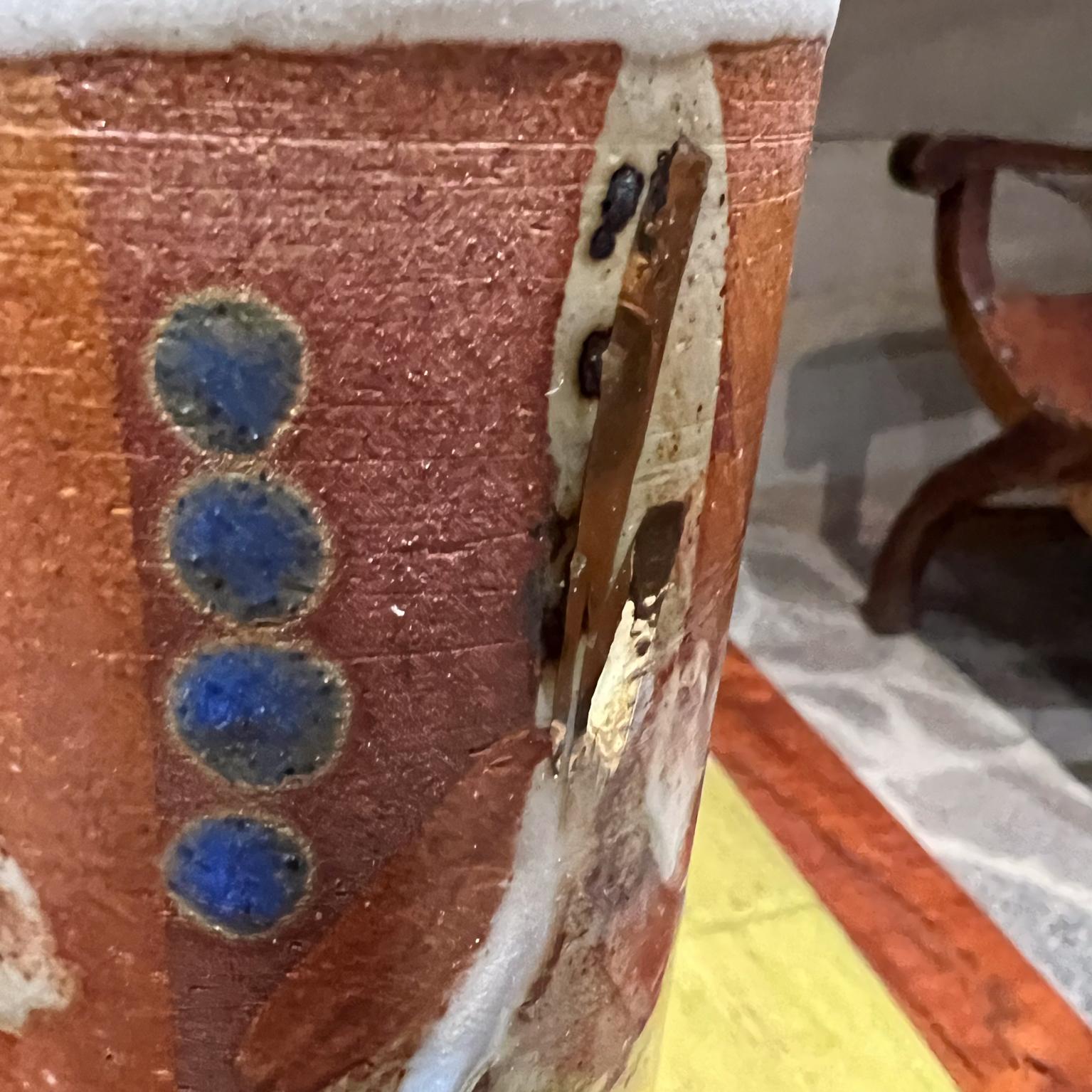 1970s Sculptural Vase Art Pottery Color Splash For Sale 8