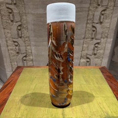 Vaso scultoreo anni '70 in ceramica artistica colorata