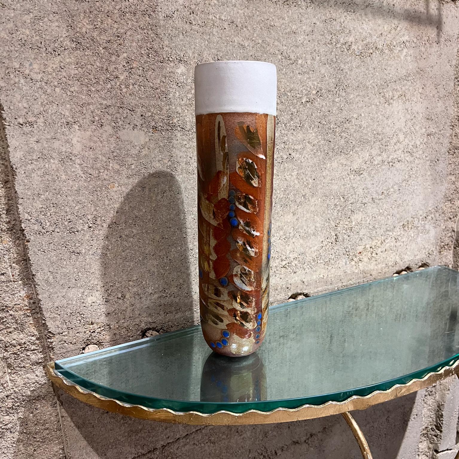 Mid-Century Modern Vase sculptural des années 1970, poterie d'art, touches de couleur en vente