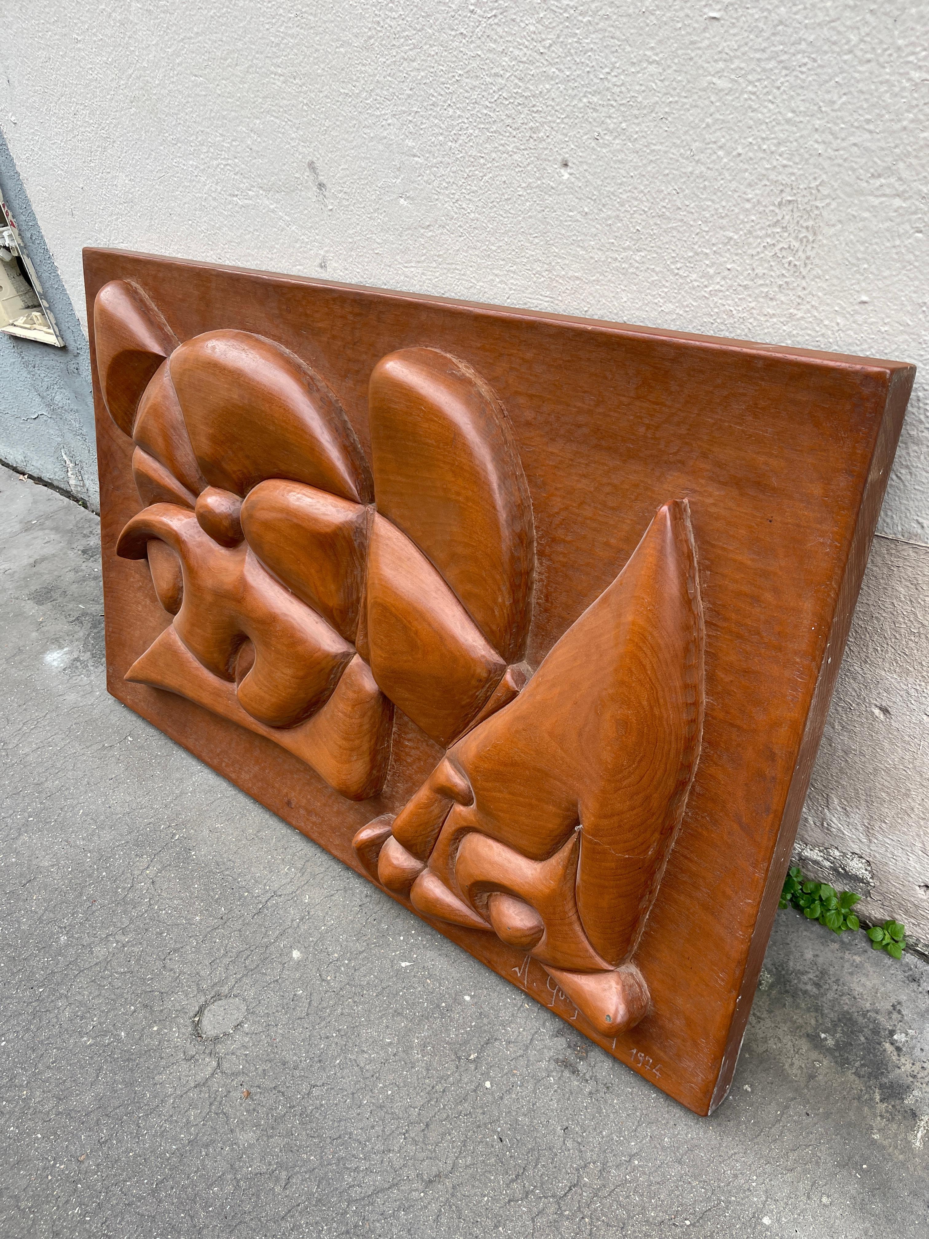 1970's Sculptural wall sculpture by For Sale 2