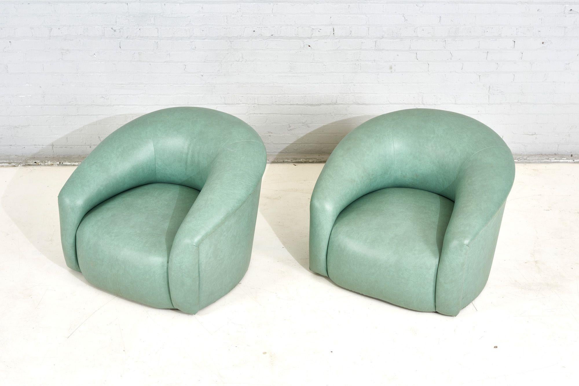 1970s Sally Sirkin Lewis Lounge Chairs In Good Condition For Sale In Chicago, IL