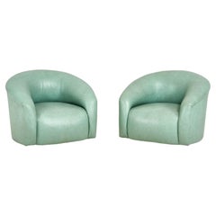 1970's Seafoam Green Lounge Chairs